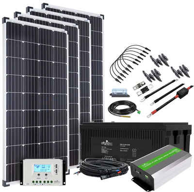 offgridtec Solaranlage Autark XXL-Master 600W Plug & Play, 150 W, Monokristallin, (Set), 2000W AC Leistung 234Ah AGM Akku 12V 230V