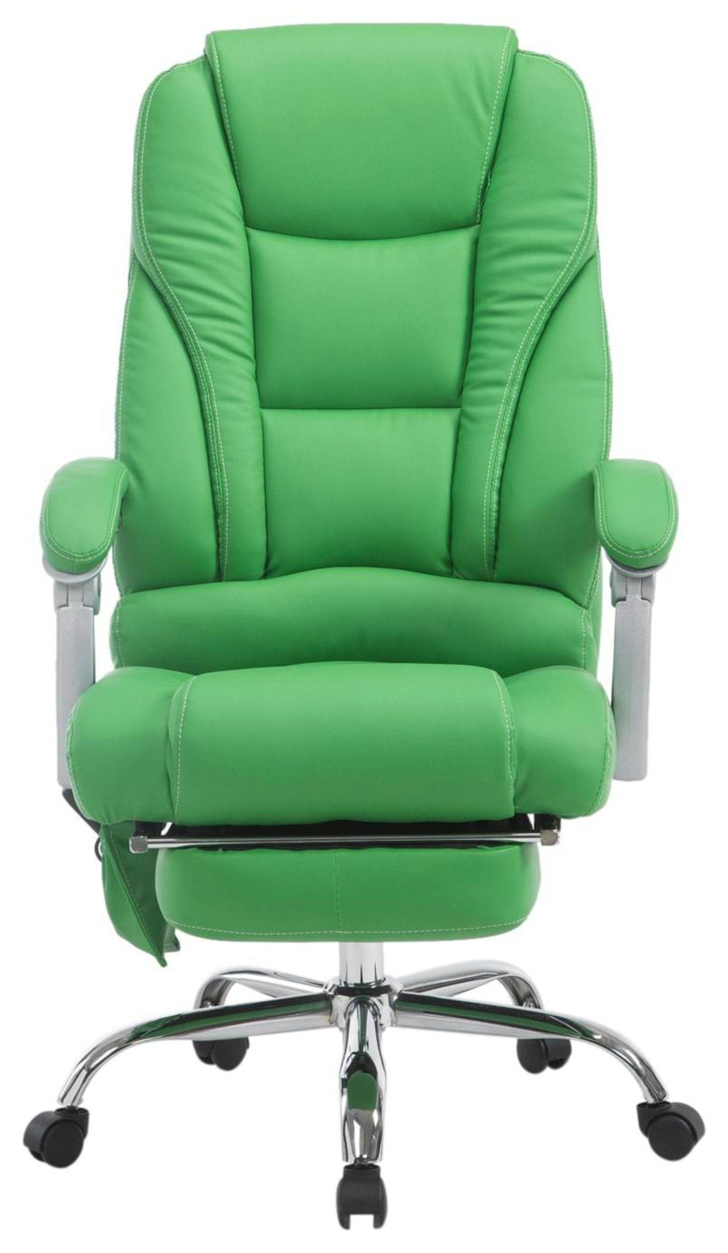 TPFLiving Bürostuhl Pacira - Gestell: mit chrom (Schreibtischstuhl, XXL), Kunstleder Metall grün drehbar Bürostuhl Drehstuhl, - höhenverstellbar Chefsessel, Sitzfläche: und 360° Massagefunktion