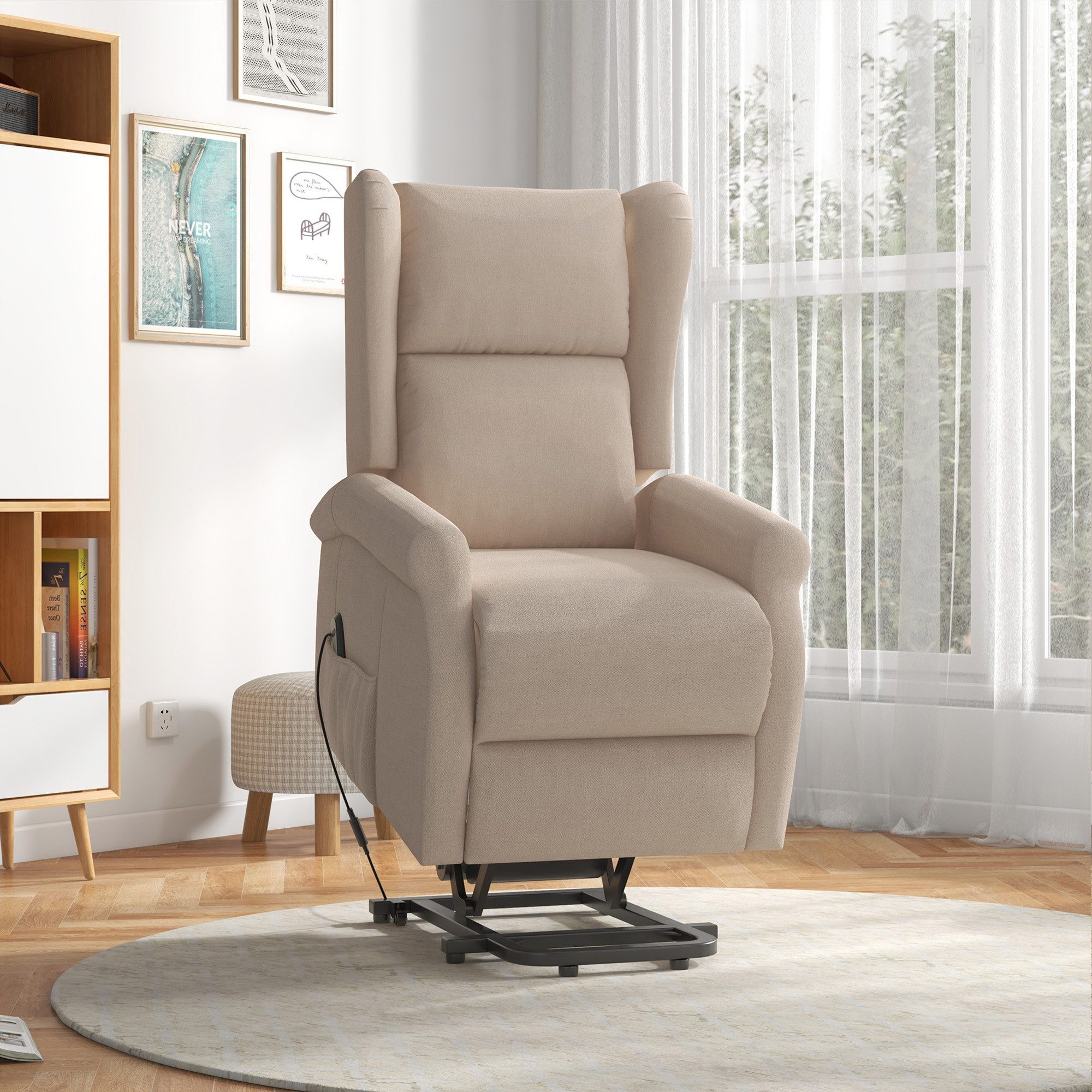 MODFU Chaiselongue Relaxsessel,mit Liegefunktion, Elektrischer Seniorensessel mit Aufstehhilfe bis 200kg – Relaxsessel, mit Relaxfunktion