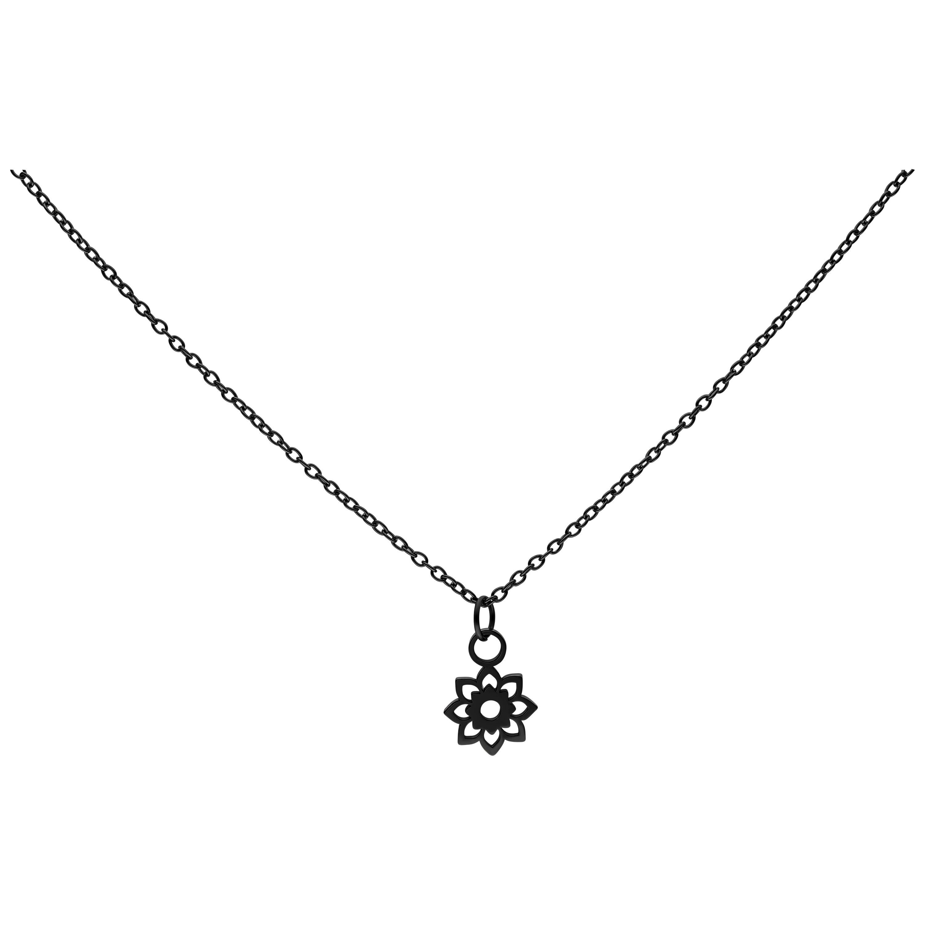 Kette mit Anhänger Little Sunflower Kette - Schwarz