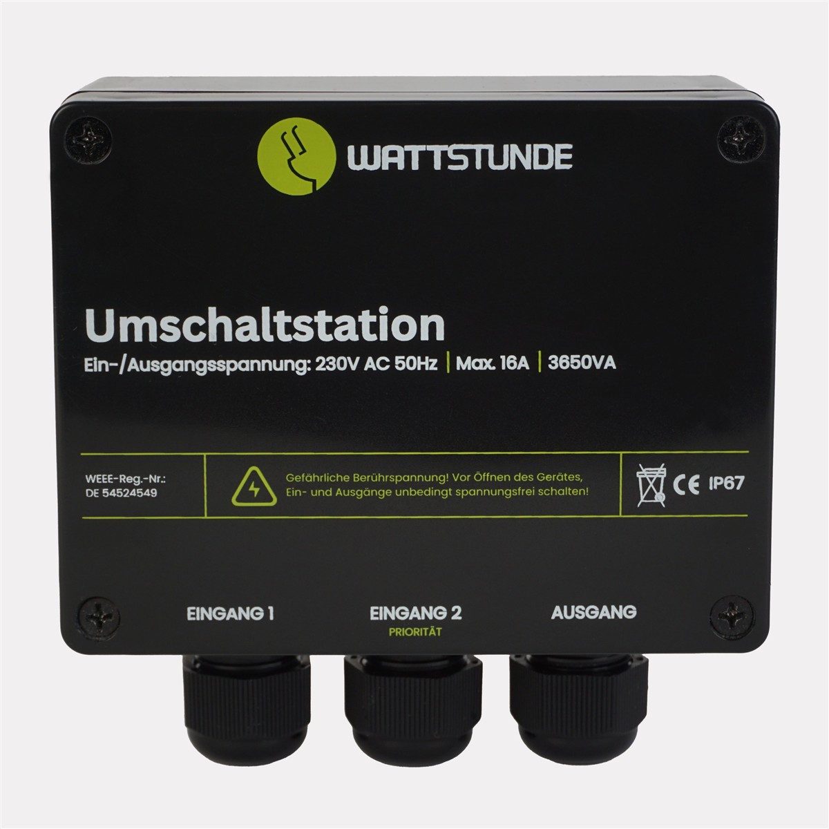 Wattstunde Stromstoßschalter WATTSTUNDE® WS16ANVS Netzvorrangschaltung 16A Umschaltstation, automatische Umschaltung