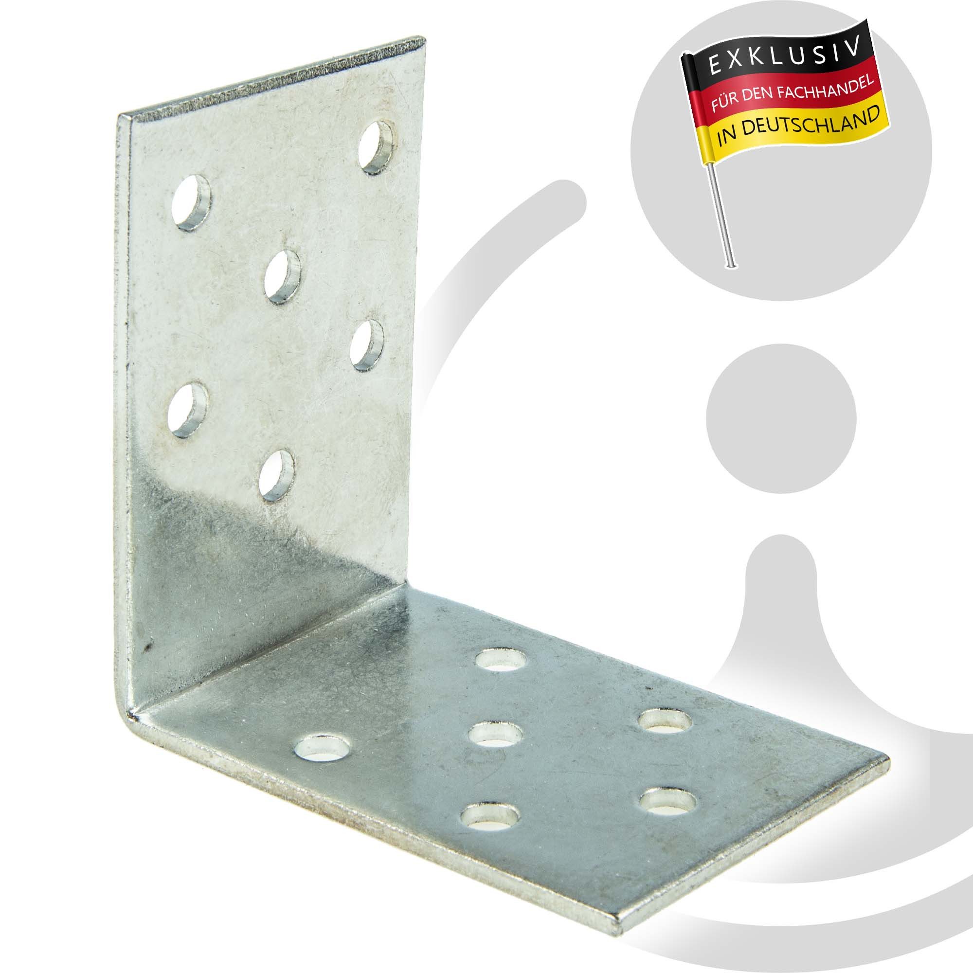 MASTERPROOF PROFESIONAL Winkelverbinder Lochplattenwinkel-Set 60 mm x 60 mm x 40 mm x 2 mm, 6-teilig