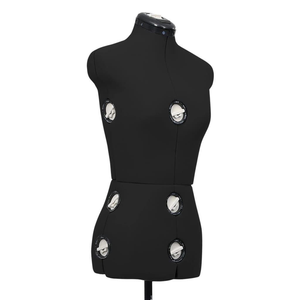 vidaXL Schneiderpuppe Schneiderpuppe Verstellbar Weiblich Schwarz S Größe 33-40 – Bild 5 von 5