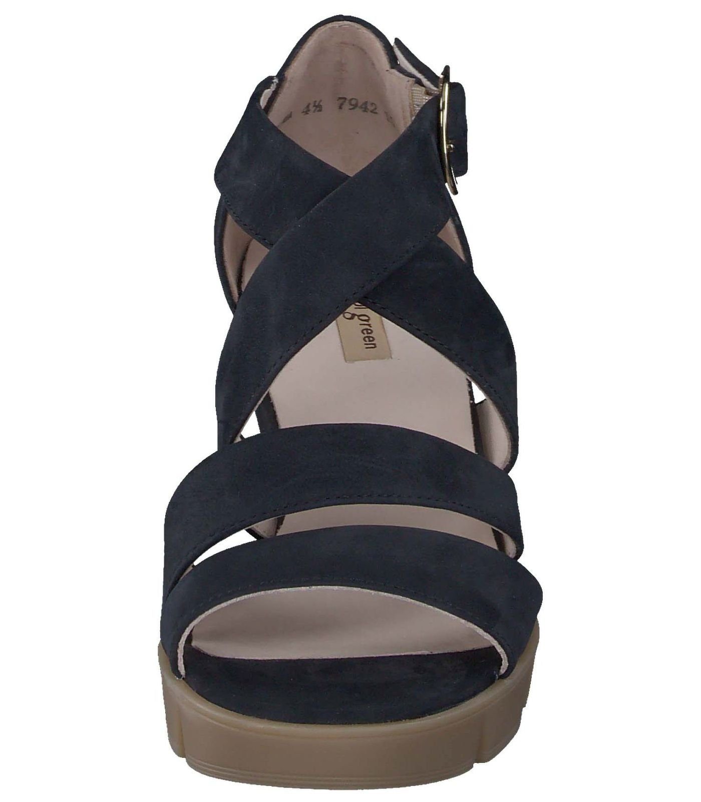 Paul Green Sandalen Nubukleder High-Heel-Sandalette Blau