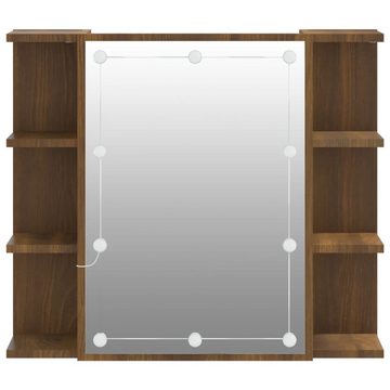 vidaXL Badezimmerspiegelschrank Spiegelschrank mit LED Braun Eichen-Optik 70x16,5x60 cm (1-St)