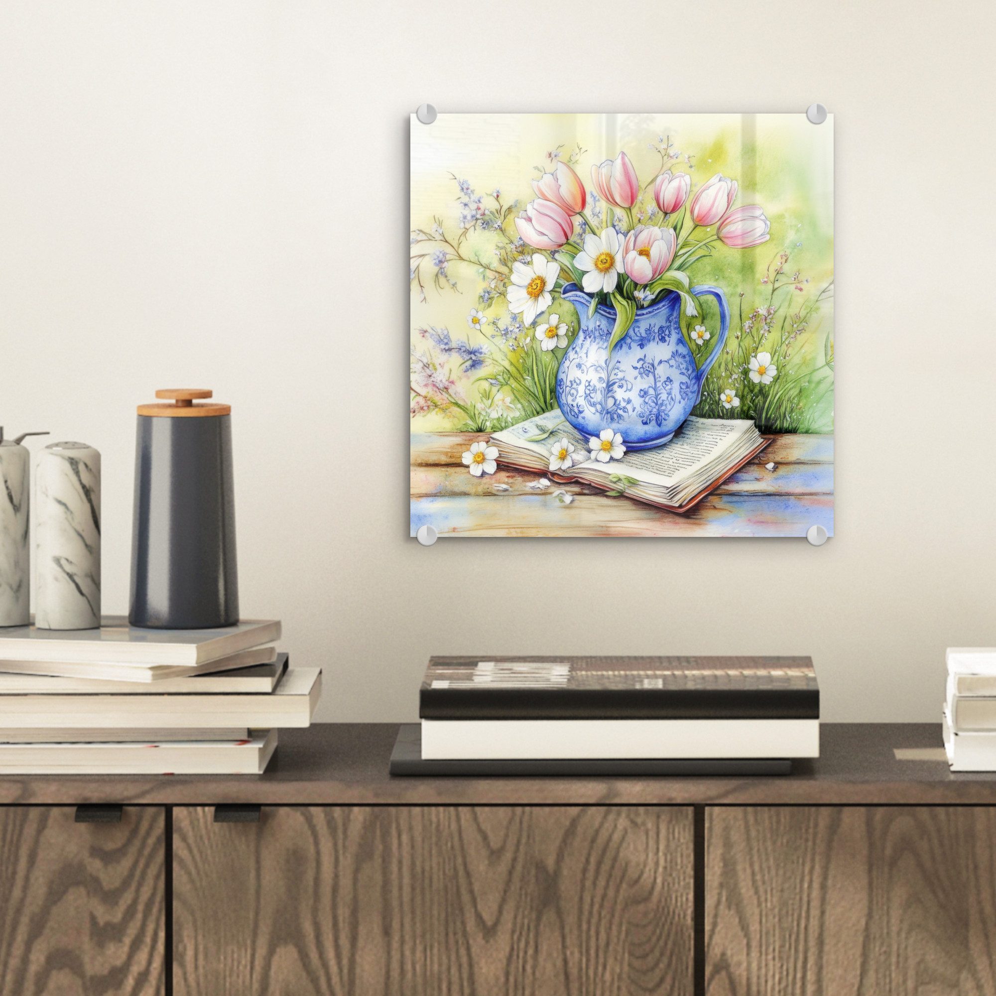MuchoWow Acrylglasbild Vase - Delfter Blau günstig online kaufen