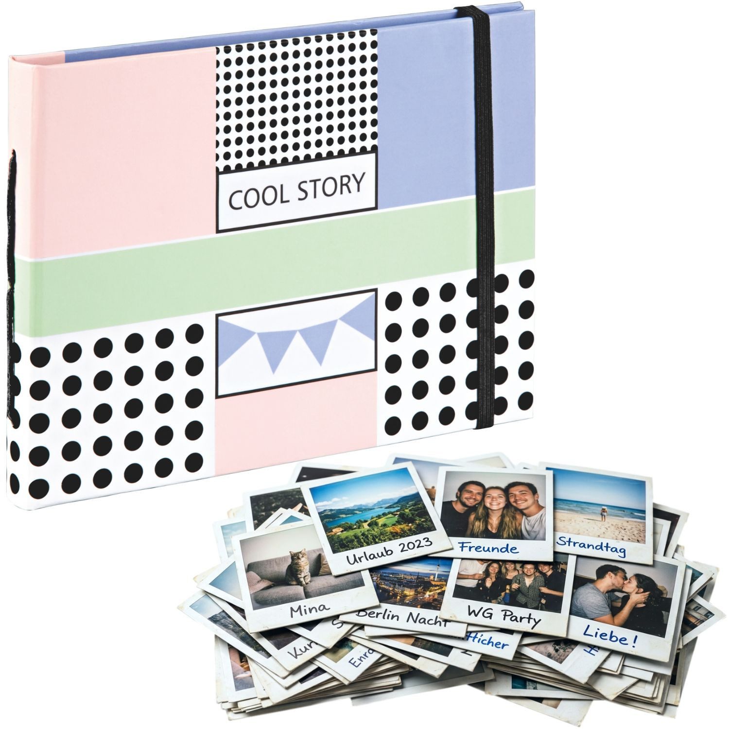 Hama Fotoalbum Foto-Album Cool Story Foto-Buch Sofortbild (1x Album), Fotoalbum Fotobuch zum Einkleben für Polaroid Fuji Instax Bilder Fotos
