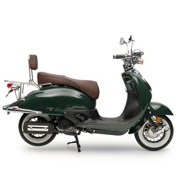 Burnout Motorroller EasyCruiser Eco Dunkelgrün, 125 ccm, 85 km/h, Euro 5, Chrom Paket Edition