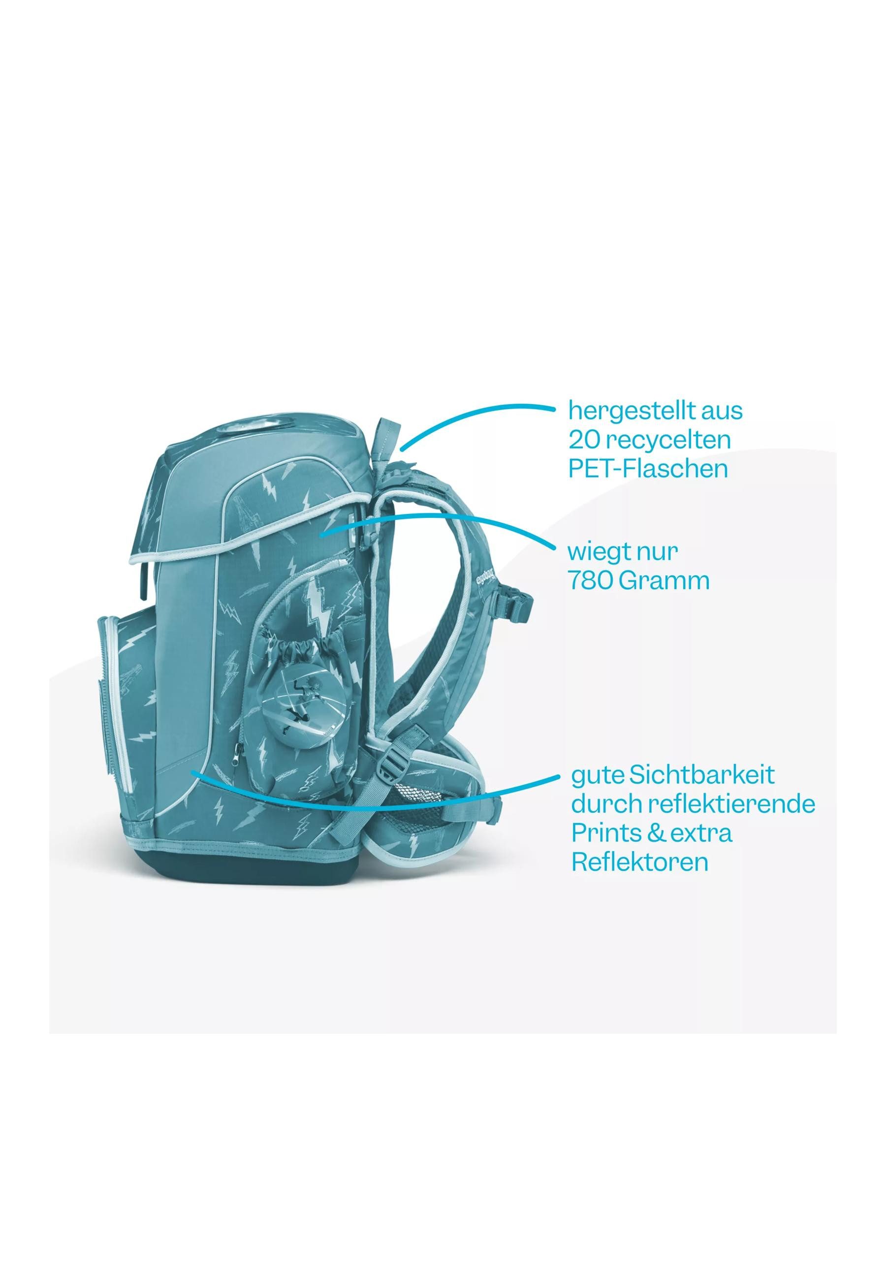 ergobag Schulranzen cubo light Set (6-tlg., 5-teiliges Set), wiegt nur 780g