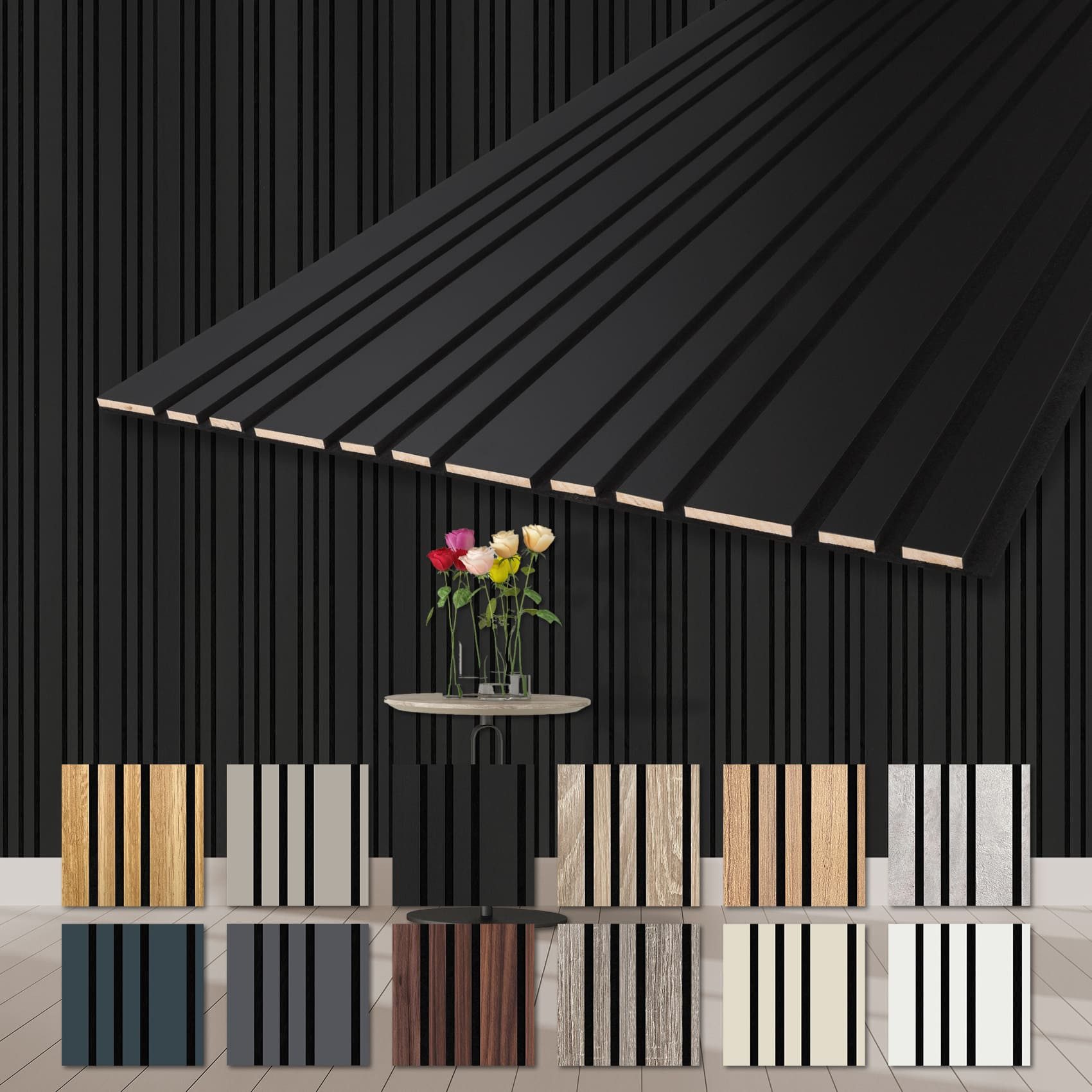 Hexim Wandpaneel, (Akustikpaneele 6 Stück 278x60cm Holz Mila - flexible Hol günstig online kaufen