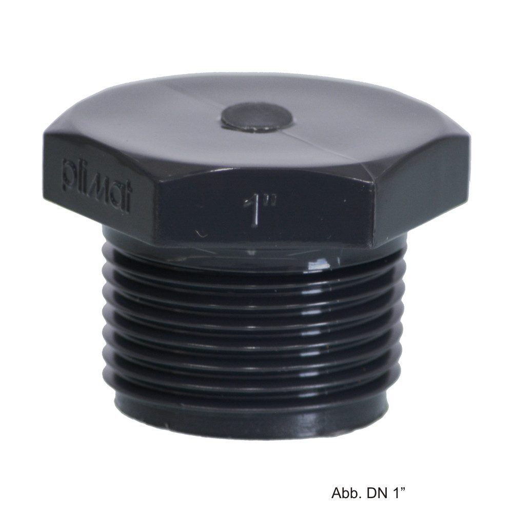 bevo Wasserrohr PVC-U Gewindestopfen, Außengewinde, 10 bar, 3/4"