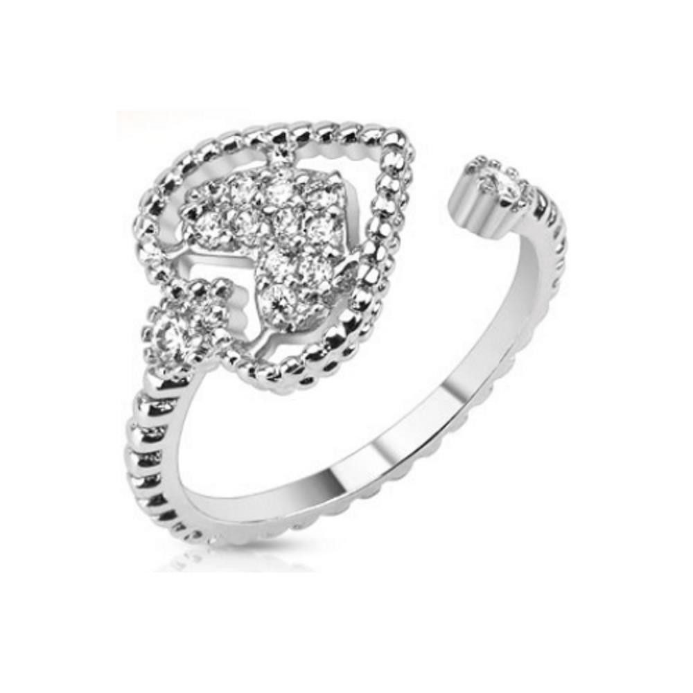BUNGSA Zehenring Zehenring Herz mit Zirkonia Silber aus Messing Damen, Zehring Toering