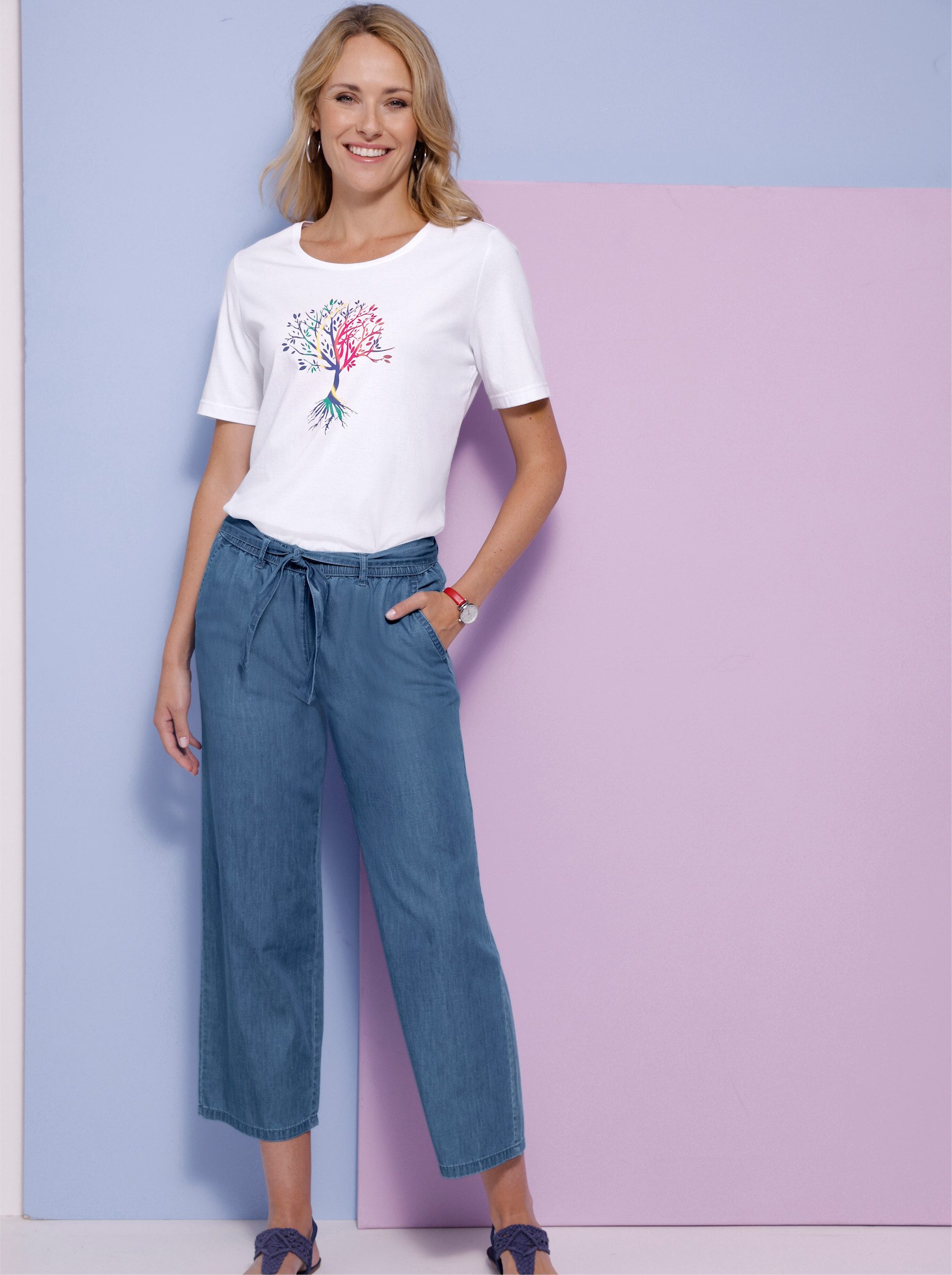 Sieh an! Jeansshorts Jeans-Culotte komfortabel – Bild 5 von 5