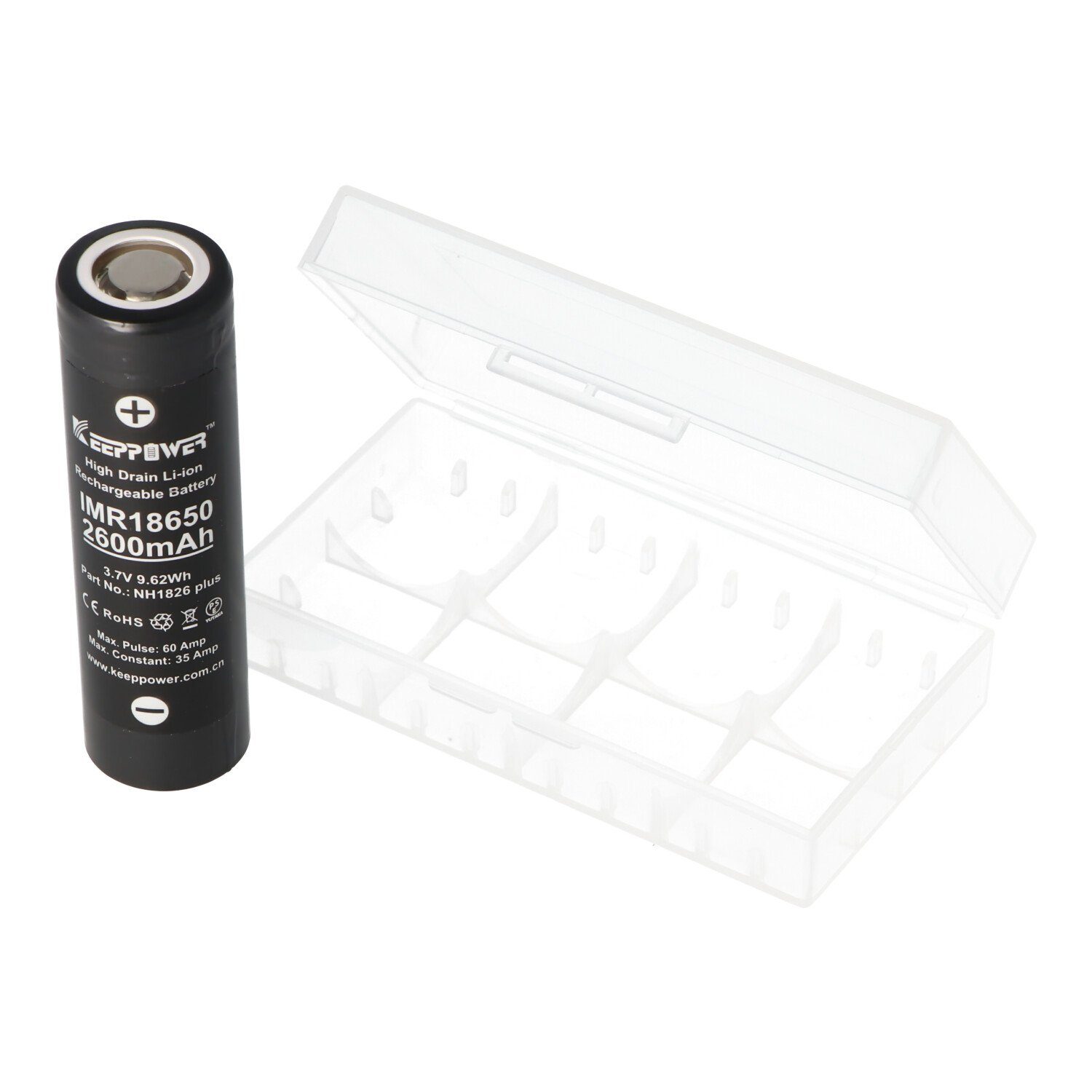 Keeppower Keeppower IMR18650 Plus 2600mAh 3,6V - 3,7V Li-Ion-Akku (US18650VTC5A Akku 6000 mAh (3,7 V)