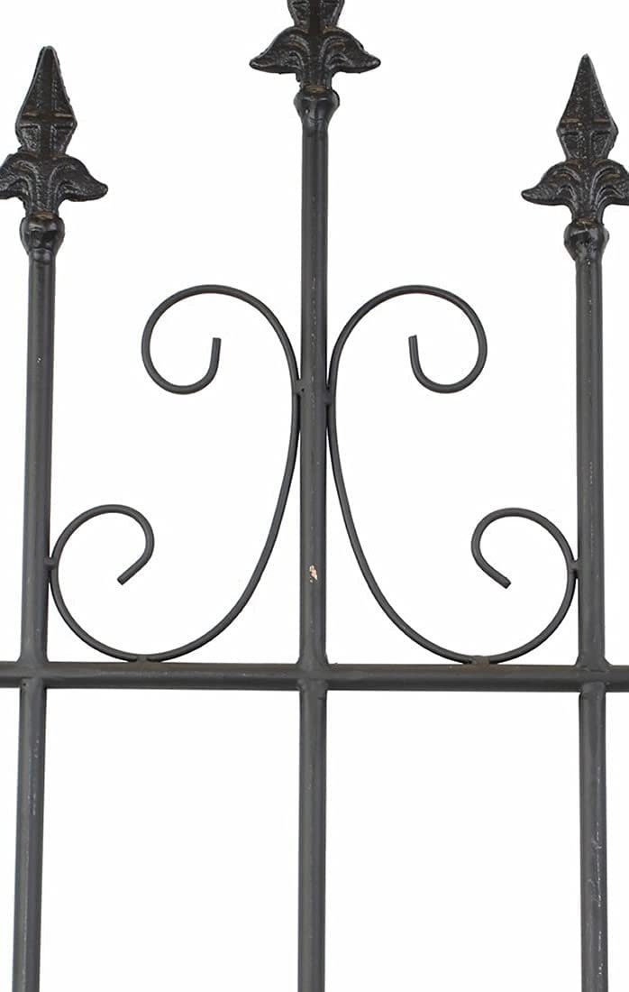Dekoleidenschaft Zierzaun Dekozaun "Lilie" aus Metall schwarz, Steckzaun erweiterbar, Gartenzaun, (1-St), Vintage Metallzaun, 111 cm hoch, Beeteinfassung
