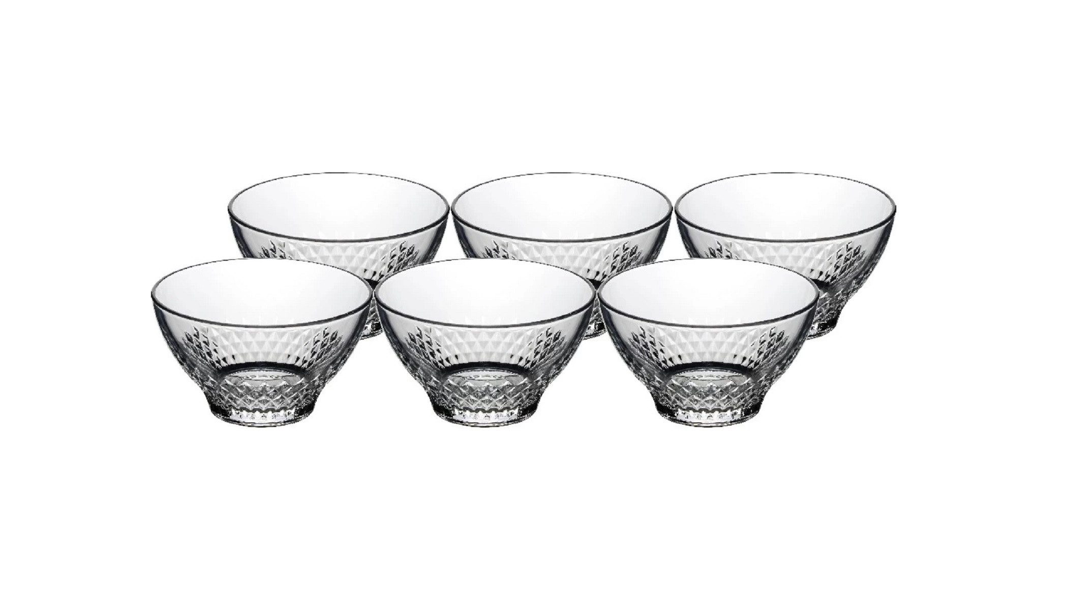 Pasabahce Snackschale Infinity Schale 6er Set Glasschale Knabberschale Desserschal Nusschale, (6-tlg)