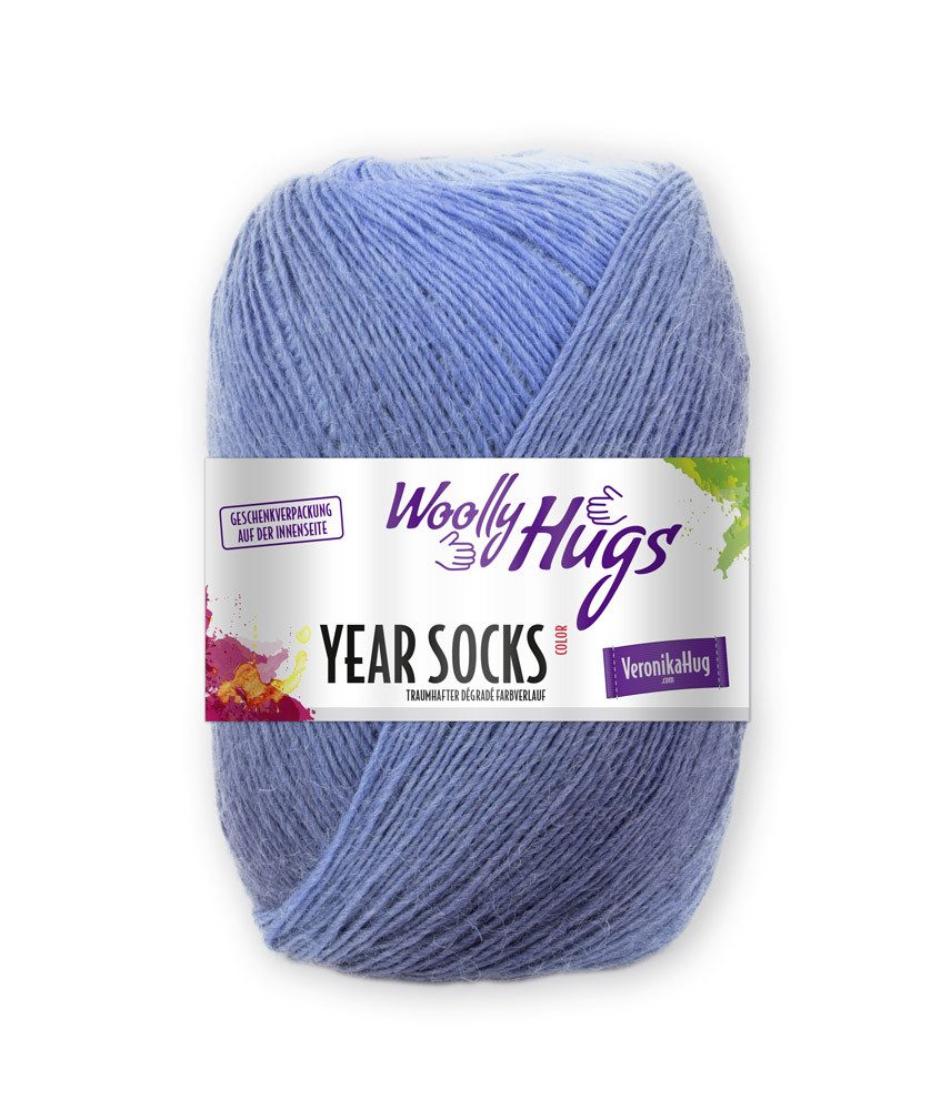 Woolly Hugs Woolly Hugs YEAR SOCKS Häkelwolle, 400 m (4-fach Sockenwolle traumhafter dégradé Farbverlauf), 100 g