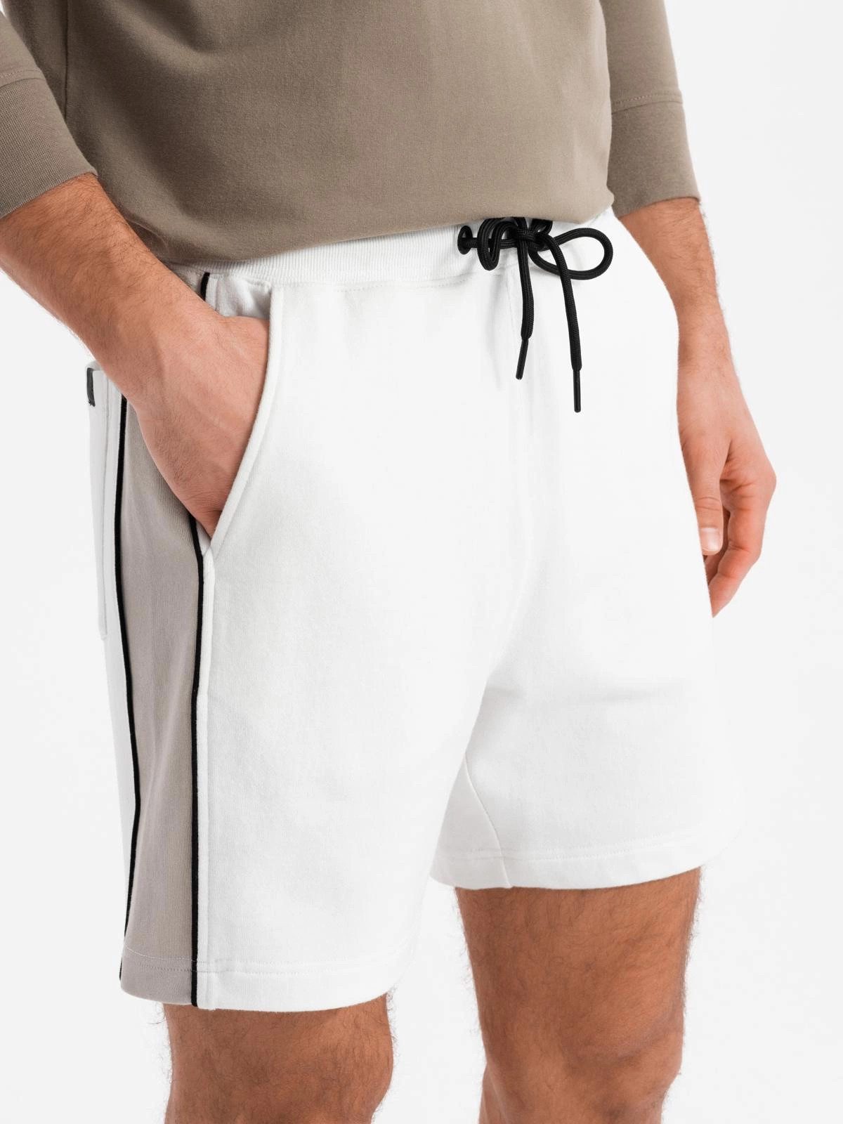 OMBRE Sweatshorts Breitgestreifte Herren-Sweatshorts
