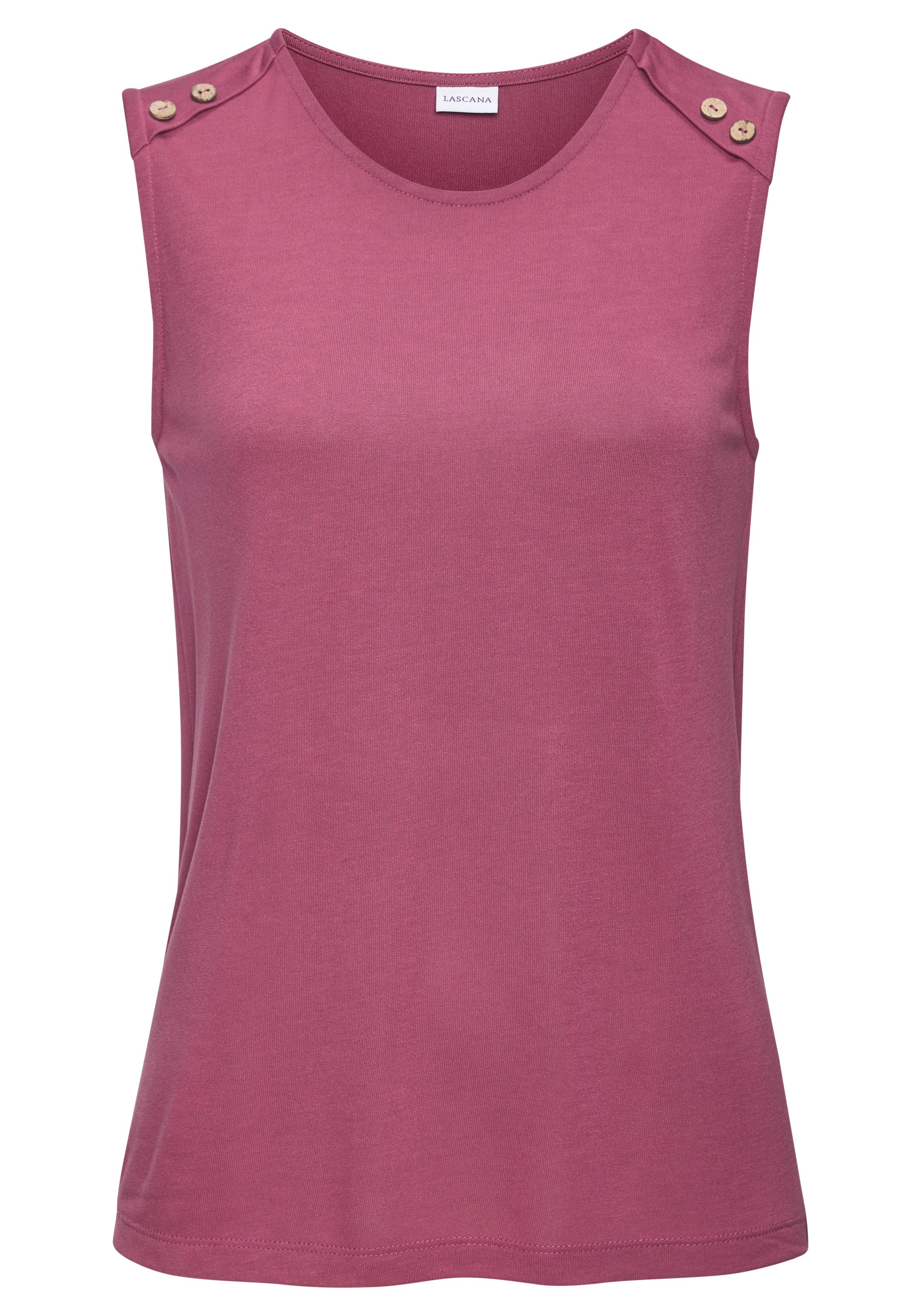 LASCANA Strandtop mit Zierknöpfen, Sommertop, Basic