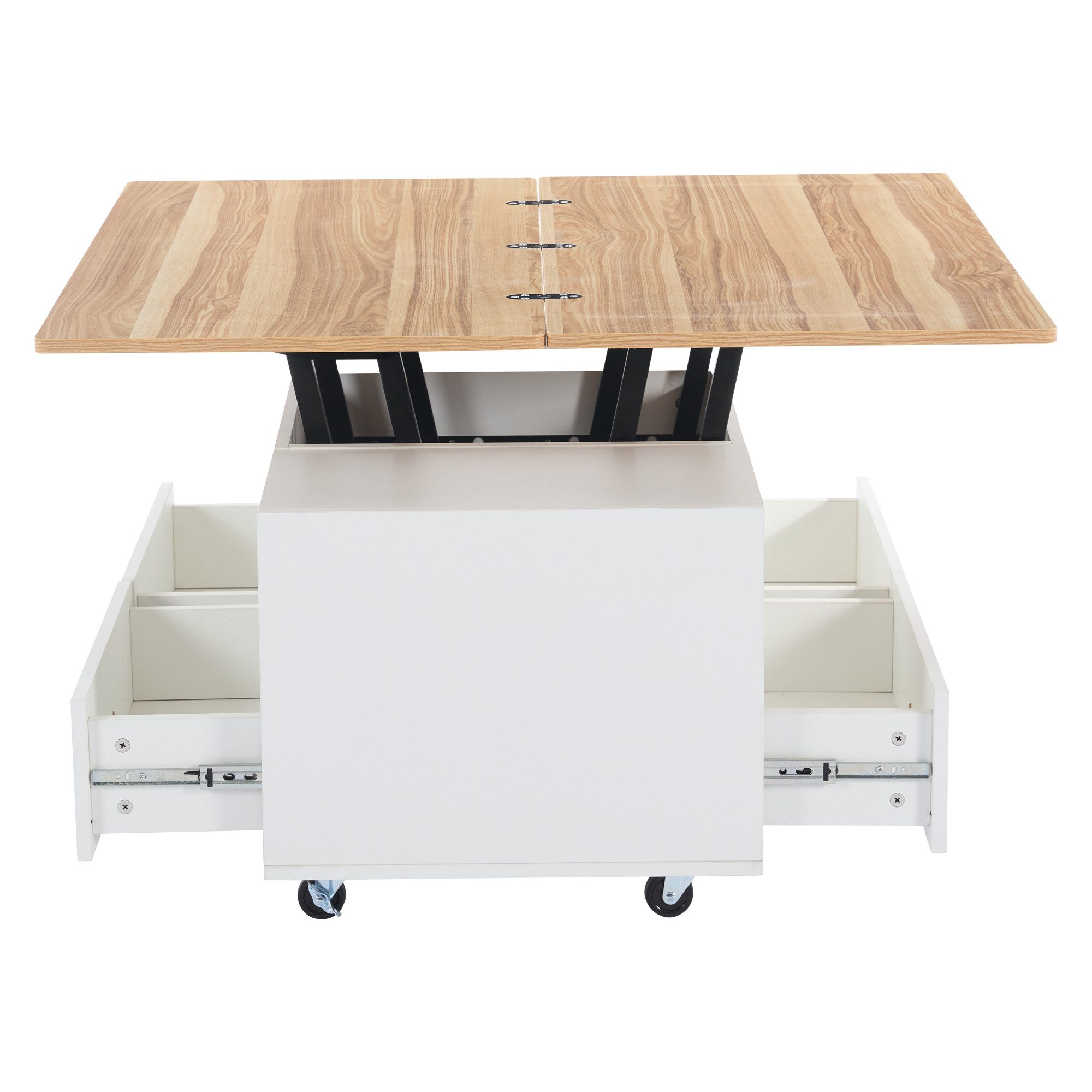 KLAM HOME Couchtisch Höhenverstellbarer Couchtisch mit Klappfunktion und 4 günstig online kaufen