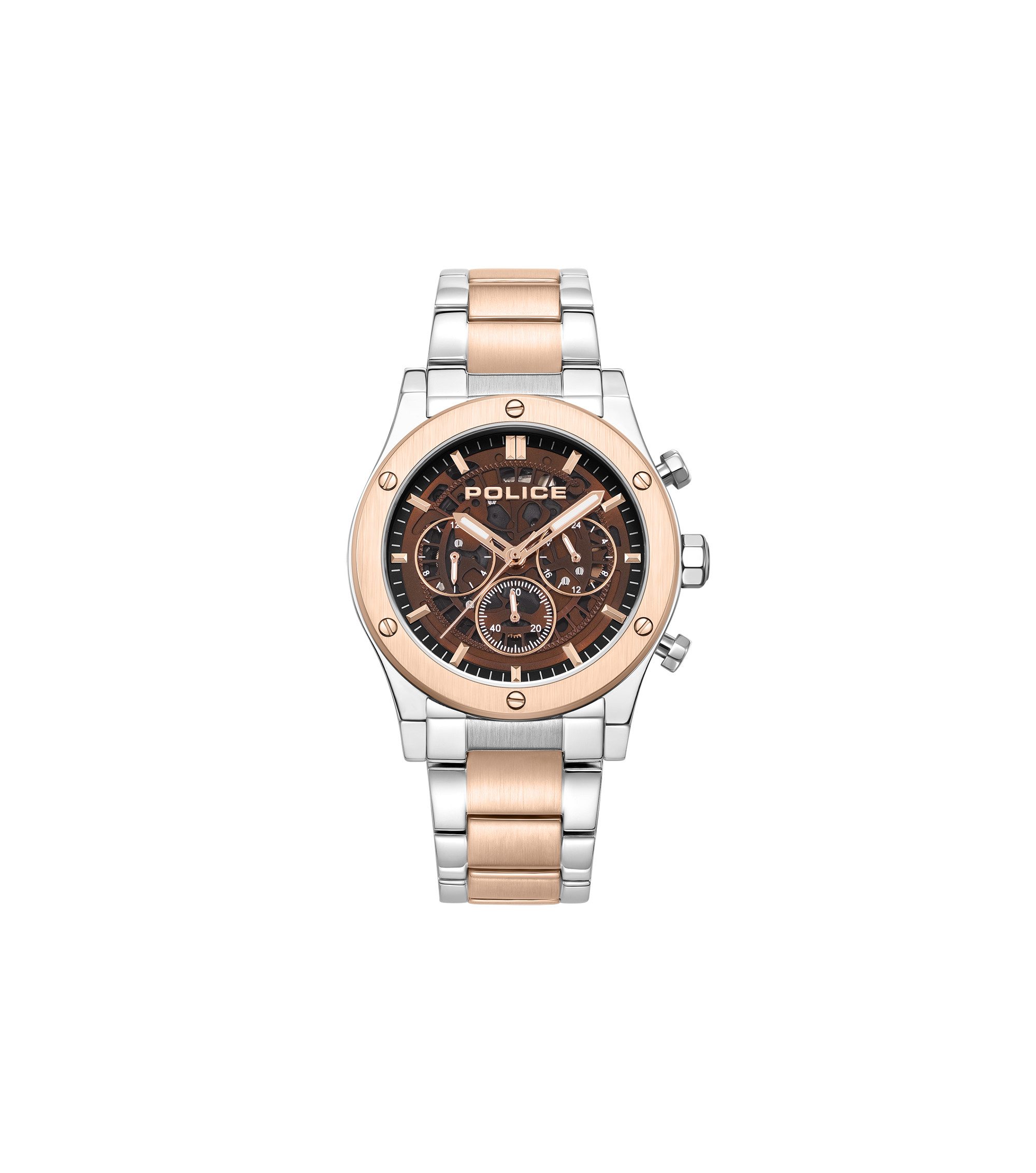 Police Quarzuhr Knotty PEWJK0006441M-SET, (Set, 2-tlg., mit Armband), Armbanduhr, Herrenuhr, Edelstahlarmband, Ideal auch als Geschenk