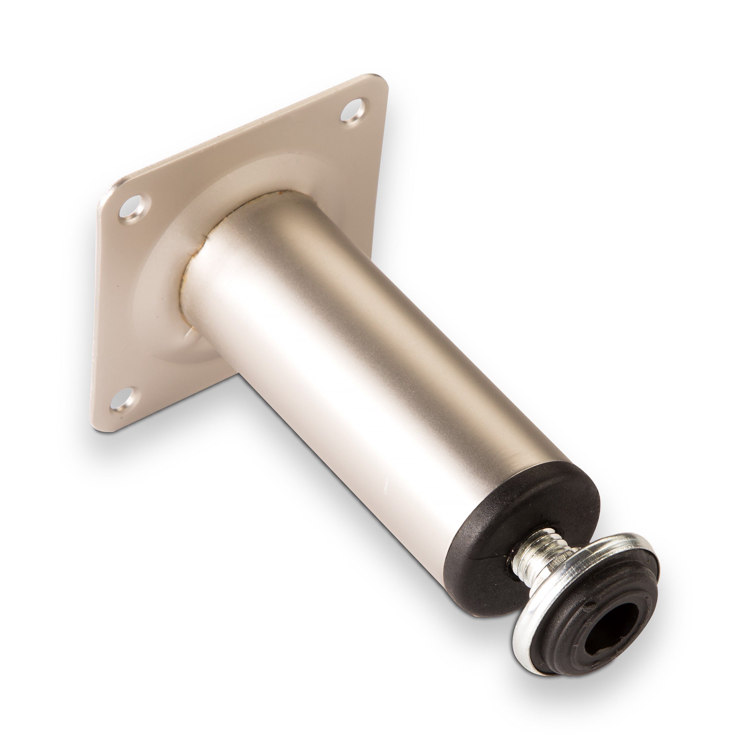 SO-TECH® Möbelfuß Möbelfuß mit Höhenverstellung Ø 30 mm Höhe: 100-150 mm, Höhe 100 mm, Edelstahloptik matt mit Bodengleiter