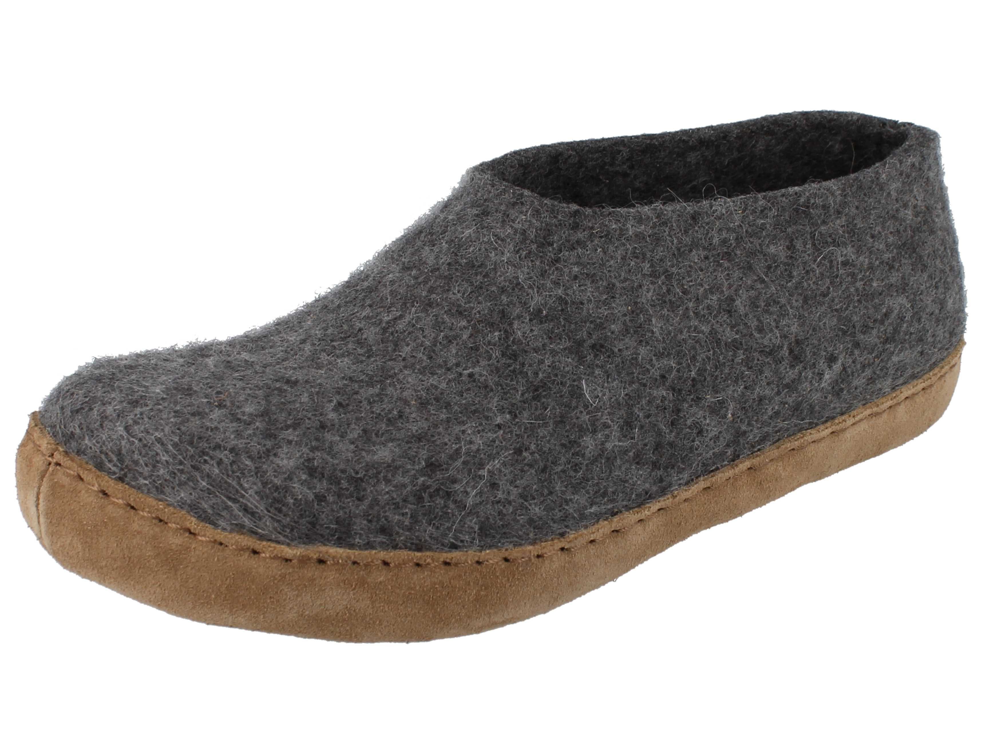HAFLINGER Emil´s Slipper Damen Herren Hausschuhe grau Wollfilz - Hausschuh