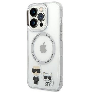 KARL LAGERFELD Handyhülle Case MagSafe Katze transparent iPhone 14 Pro 6,1 Zoll, Kantenschutz
