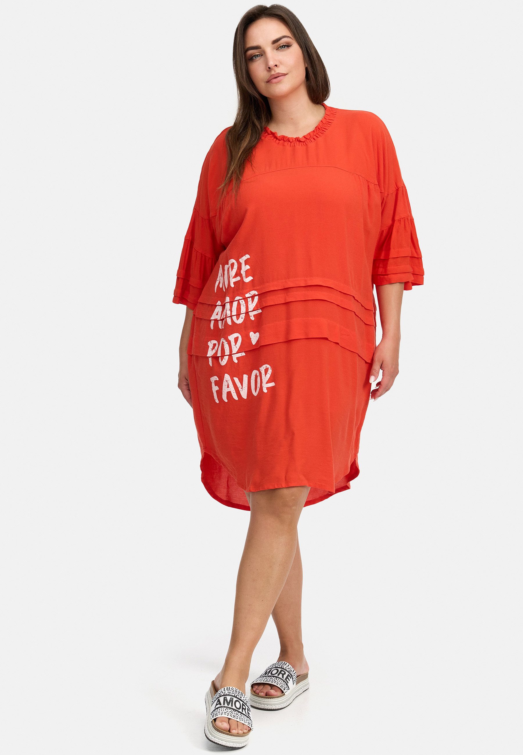 Kekoo A-Linien-Kleid Luftig leichtes Kurzkleid aus Baumwollviskose 'Amor'