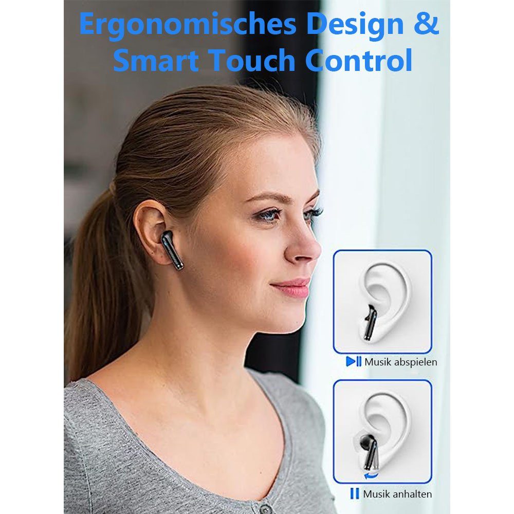 In-Ear-Kopfhörer Kabelloses mit universeller Digitalanzeige Bluetooth-In-Ear-Headset weiß MOUTEN