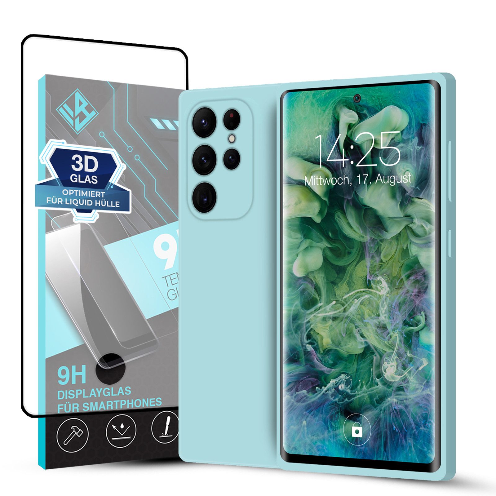 Tec-Expert Handyhülle SoftGrip Cover Hülle für Samsung Galaxy S22 Ultra, Handy Case Bumper integrierter Kameraschutz flexibel