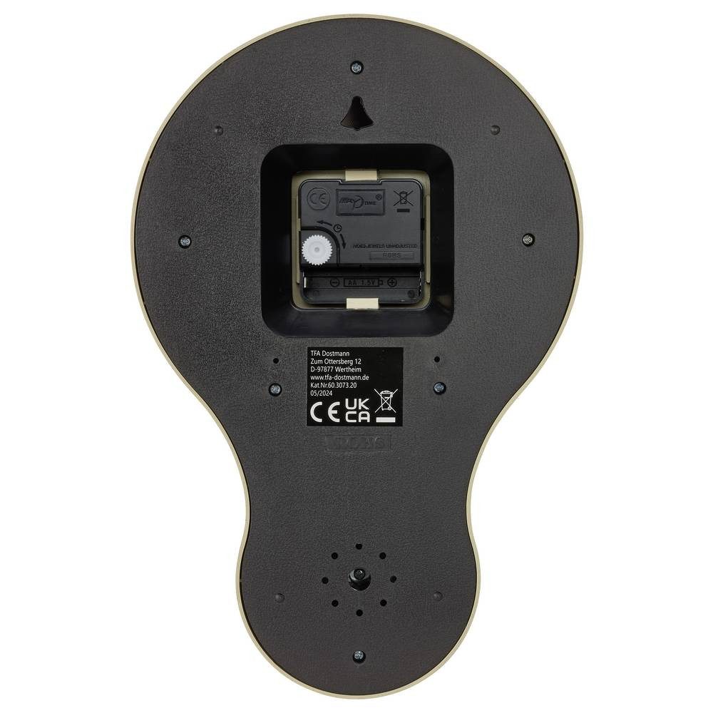 TFA Dostmann Wanduhr Küchen-Quarz-Wanduhr mit Timer 60.3073.20