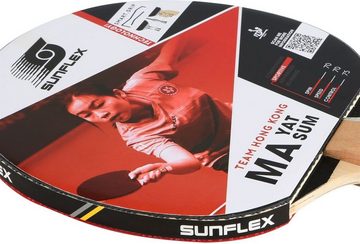 Sunflex Tischtennisschläger MA YAT SUM + Tischtennishülle + 3x SX+ Bälle, Tischtennis Schläger Set Tischtennisset Table Tennis Bat Racket