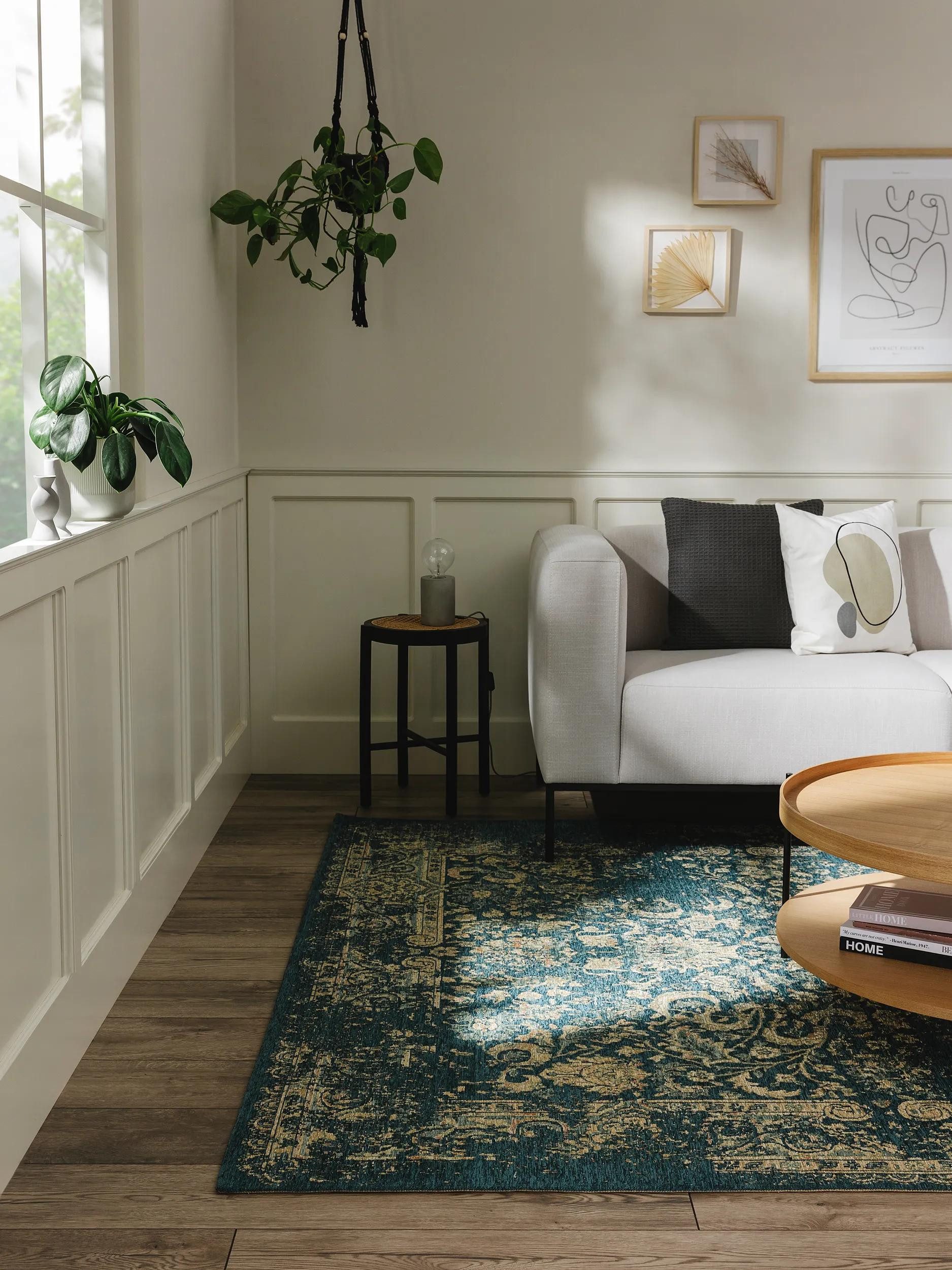 benuta Teppich Frencie, rechteckig, Höhe: 5 mm, Teppich Wohnzimmer, Schlafzimmer, Esszimmer, Flur, Kunstfaser, Cozy