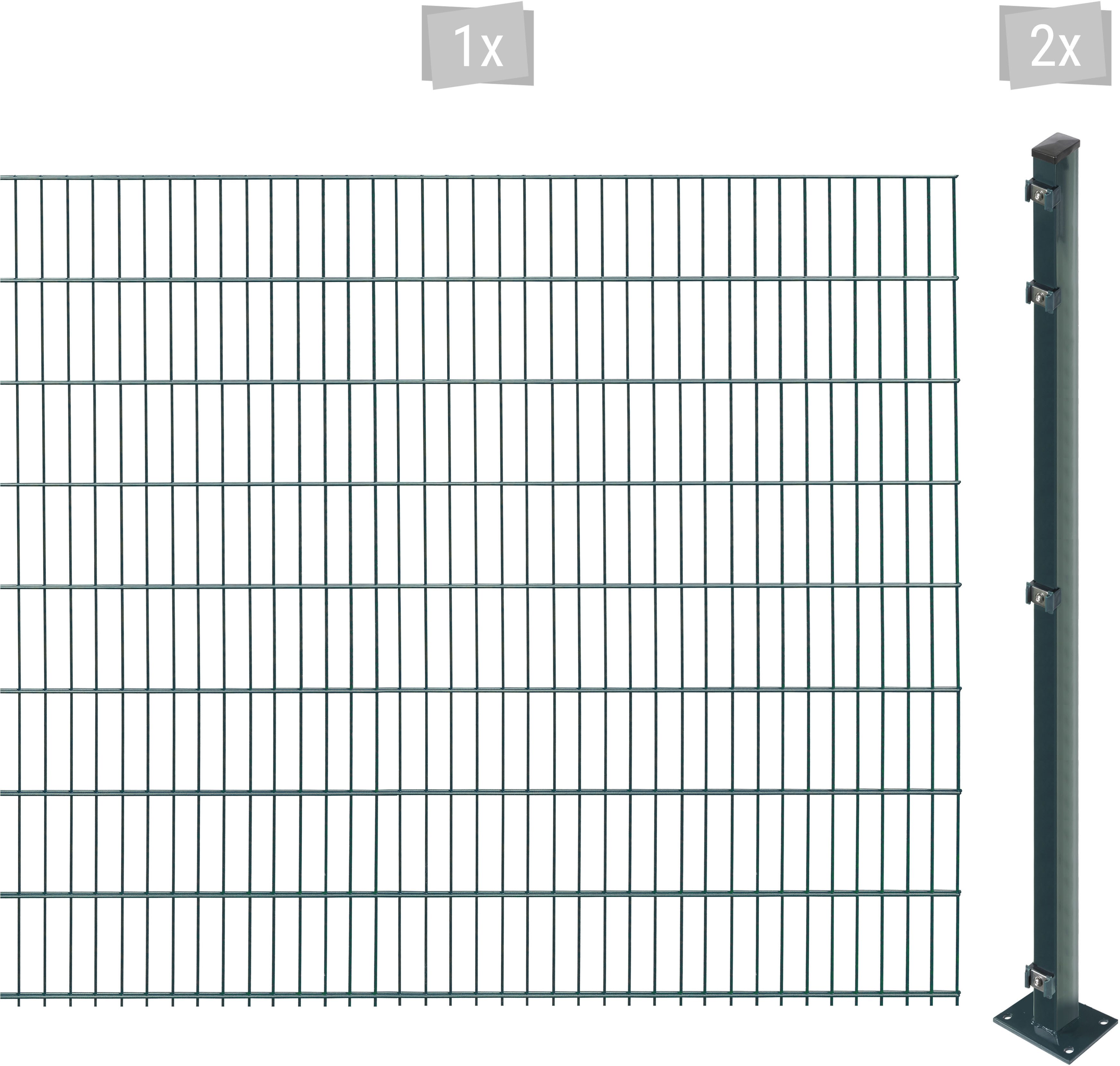 Arvotec Doppelstabmattenzaun EASY 163 zum Aufschrauben, (Set, 3-St), Zaunhöhe 163 cm, Zaunlänge 2 - 60 m