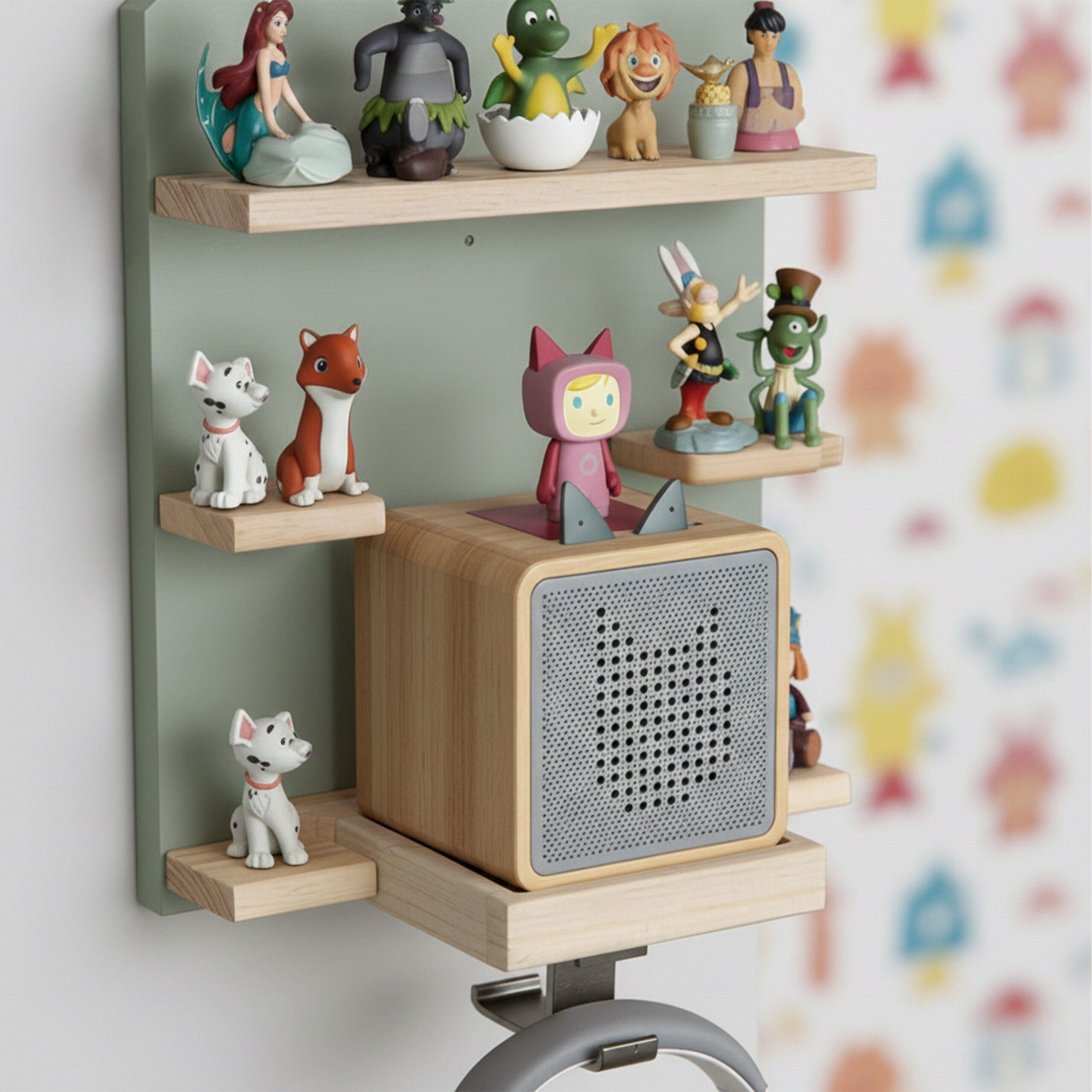 relaxdays Kinderregal Toniebox Regal Haus, 1-tlg., salbei. – Bild 5 von 5