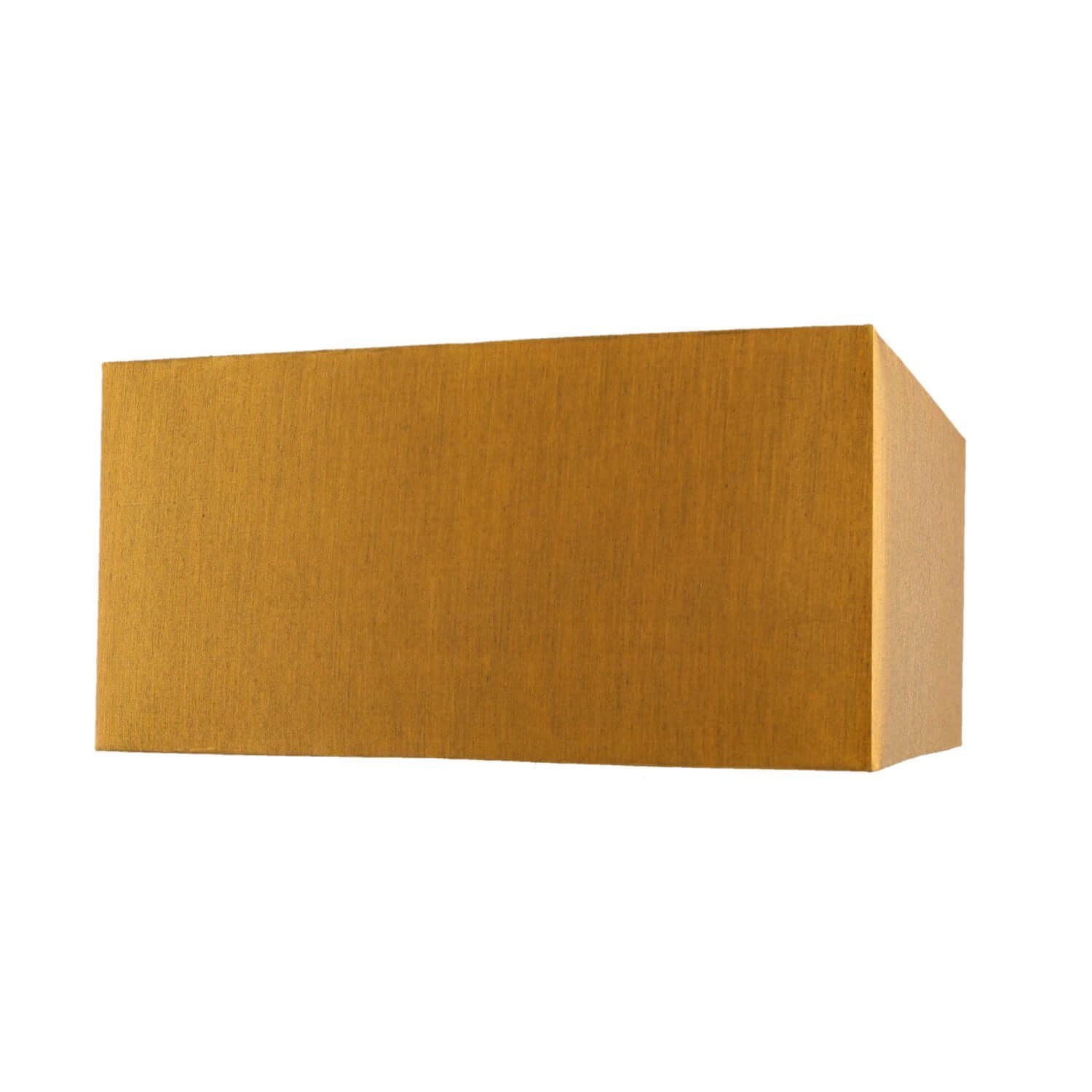 Licht-Erlebnisse Lampenschirm SALAVAN, Stoffschirm für Stehlampe Hängelampe in Gold eckig 60cm