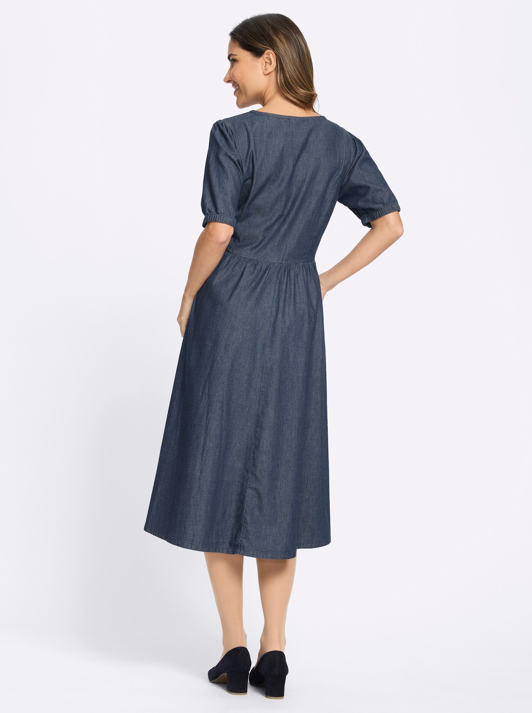 Sieh an! Etuikleid Jeans-Kleid Kurzarm .