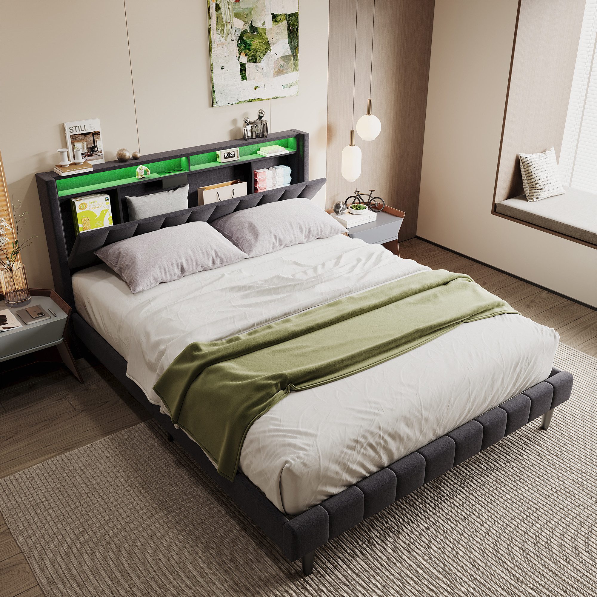 PXloue Polsterbett Stauraumbett (Geeignet für Jugendliche und Kinder), Kopf günstig online kaufen