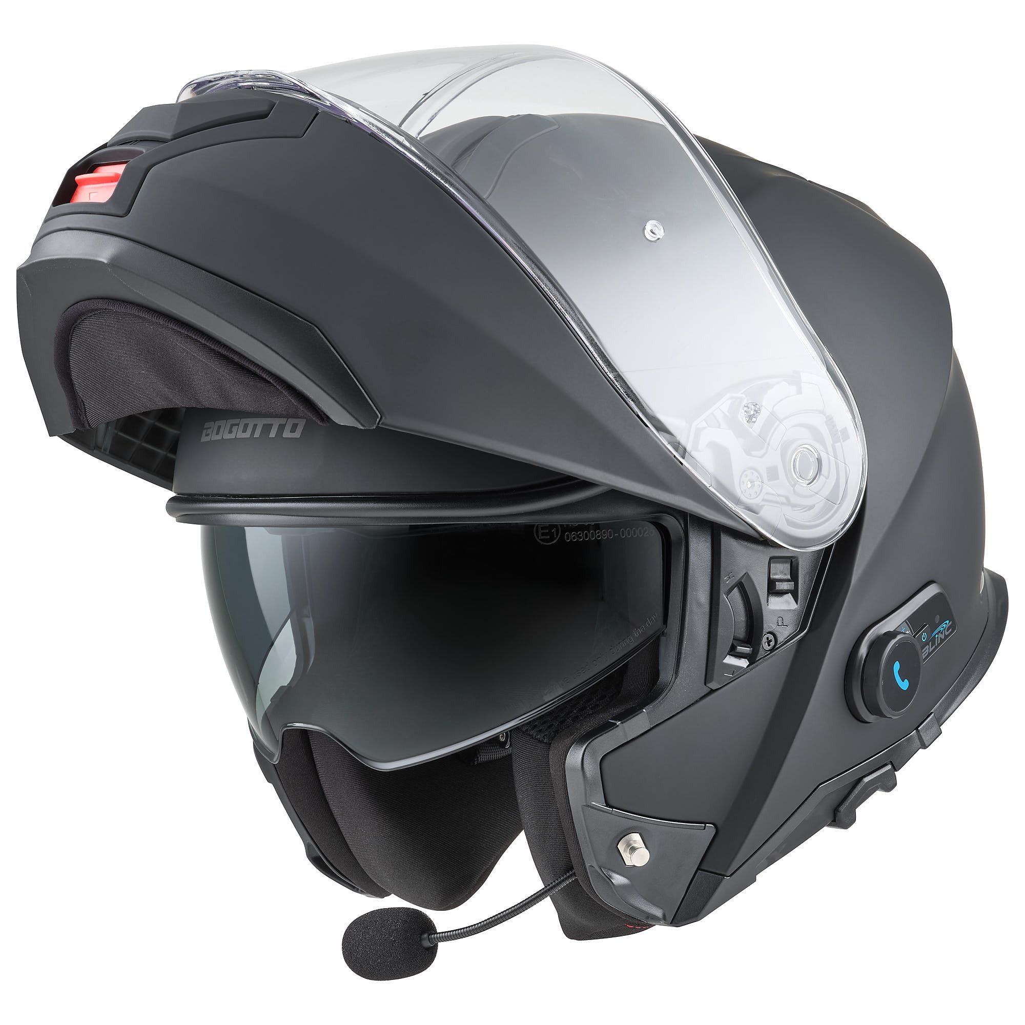 Bogotto Motorradhelm H272 Bluetooth Klapphelm, Integriertes Kommunikationssystem,geeignet Für Brillenträger,vorb