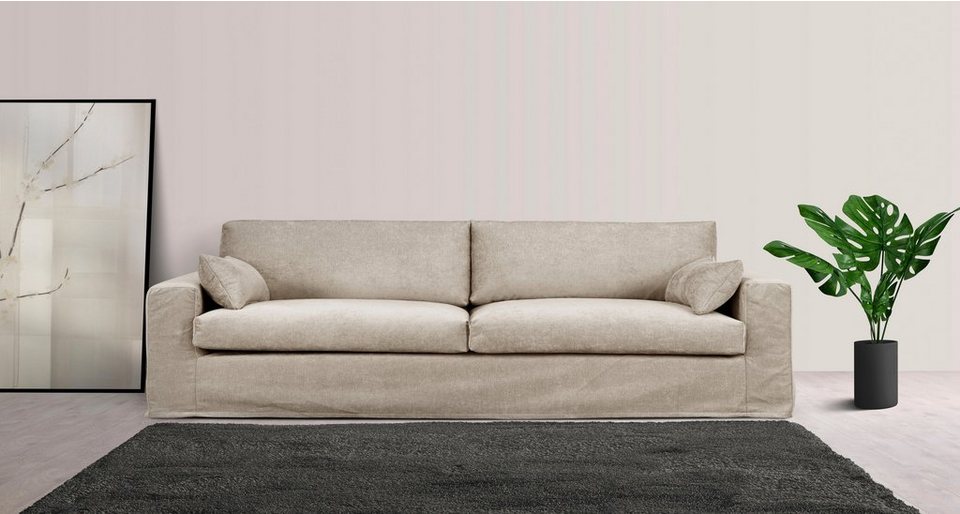 LeGer Home by Lena Gercke Big-Sofa Sölve, mit optischer Husse, weicher  Sitzkomfort