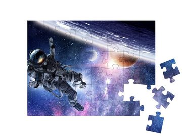 puzzleYOU Puzzle Astronaut auf Weltraummission, 48 Puzzleteile, puzzleYOU-Kollektionen Weltraum, Universum
