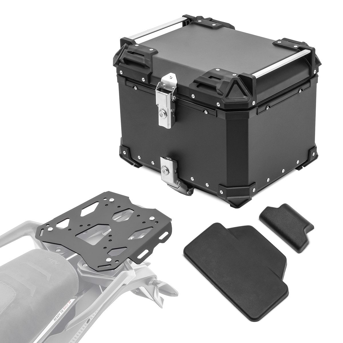 Bagtecs Topcase Set Alu Topcase + Gepäckbrücke passend für KTM 1290 Super Adventure R