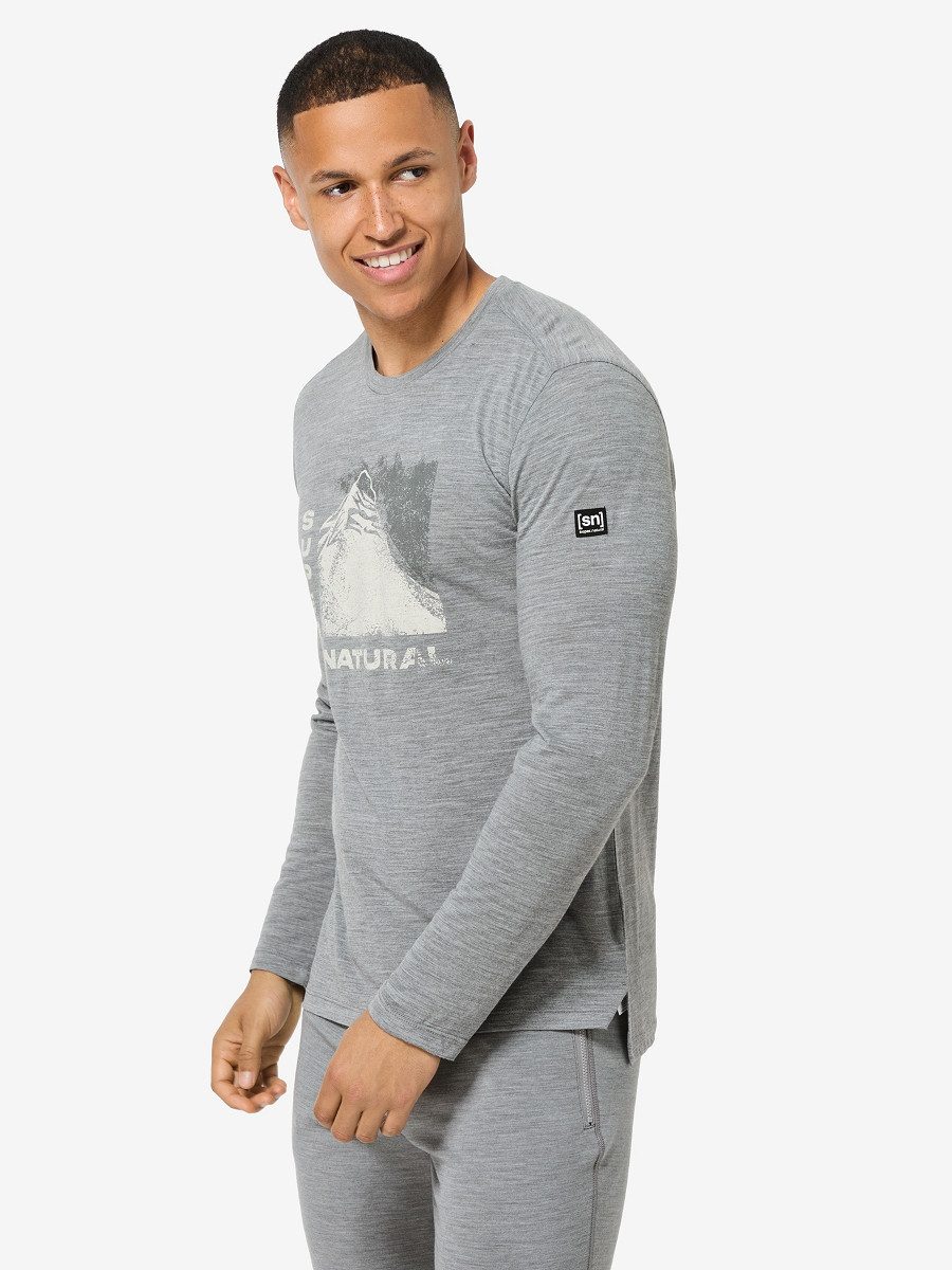 SUPER.NATURAL Langarmshirt für Herren, Merino M günstig online kaufen
