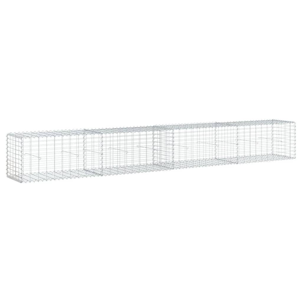 vidaXL Blumentopf Gabionenkorb mit Deckel 400x50x50 cm Verzinktes Eisen (1 St)