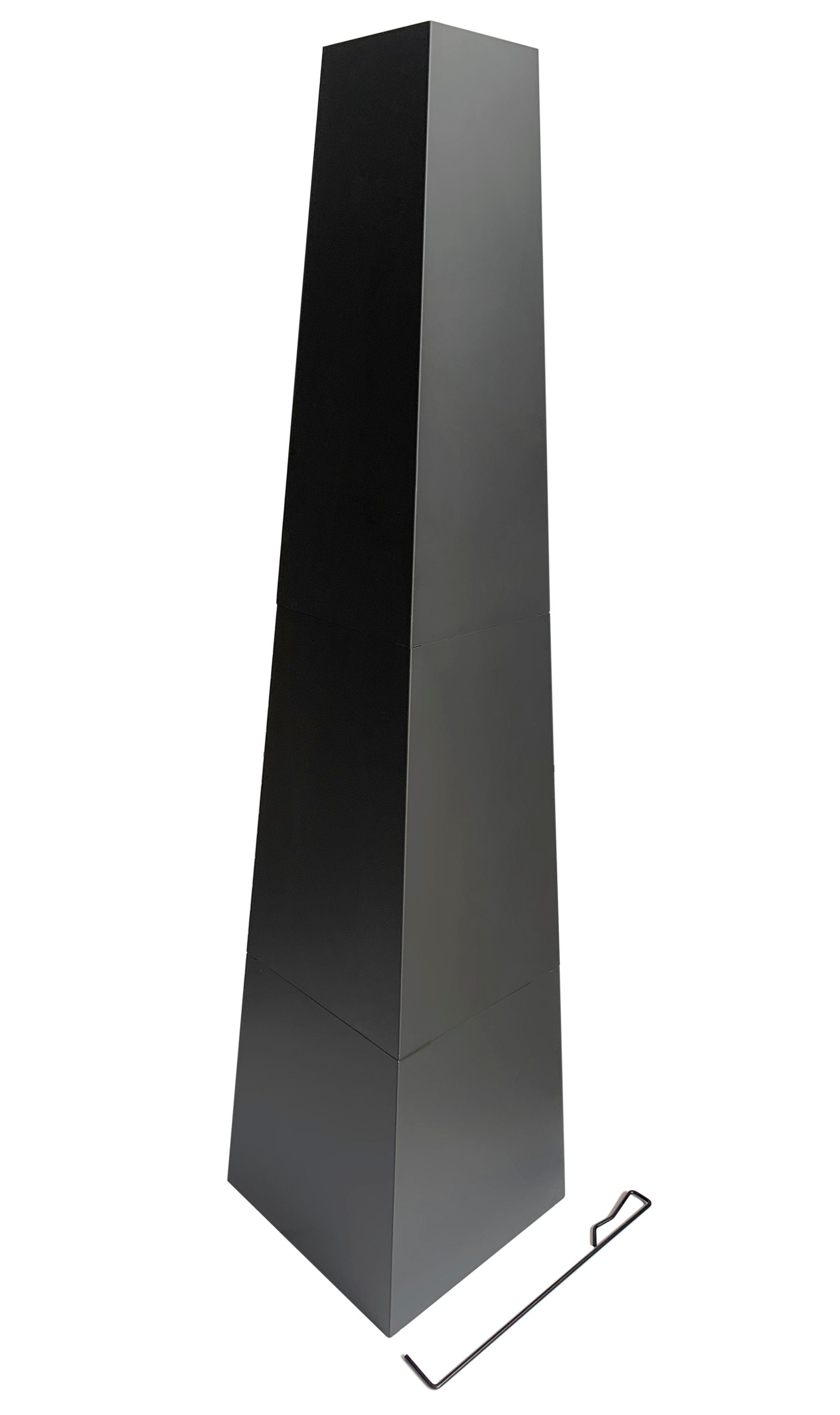 Tepro Feuerstelle Bainbridge, Pyramidenkamin mit Brennholzregal, BxLxH: 36x36x150 cm