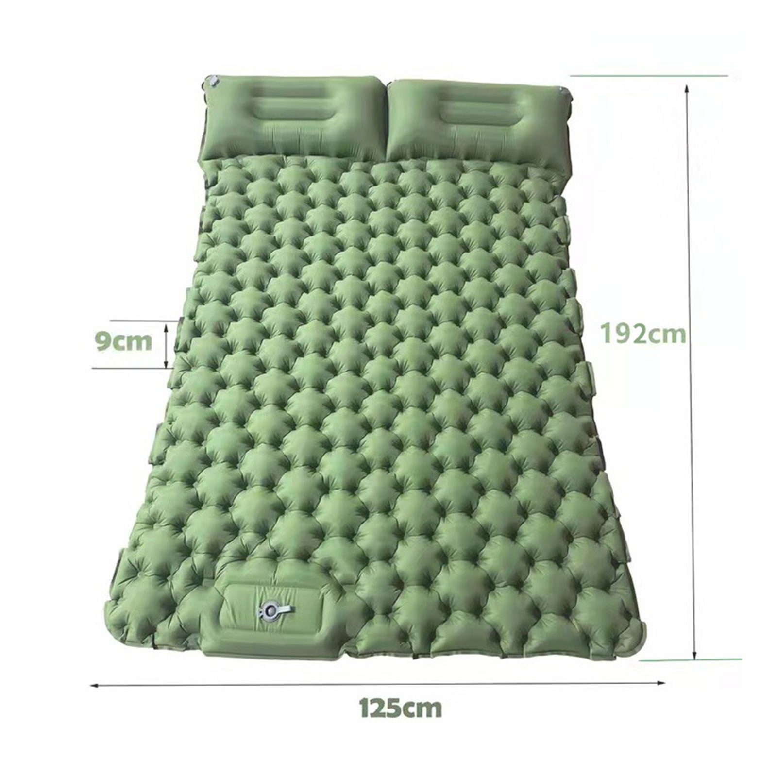Jumpeak Isomatte Isomatte,camping,aufblasbar,faltbar,2 Personen,192*125*9cm,0.65 kg, 60-Sekunden-Fußaufblasung,Keine zusätzliche Luftpumpe erforderlich