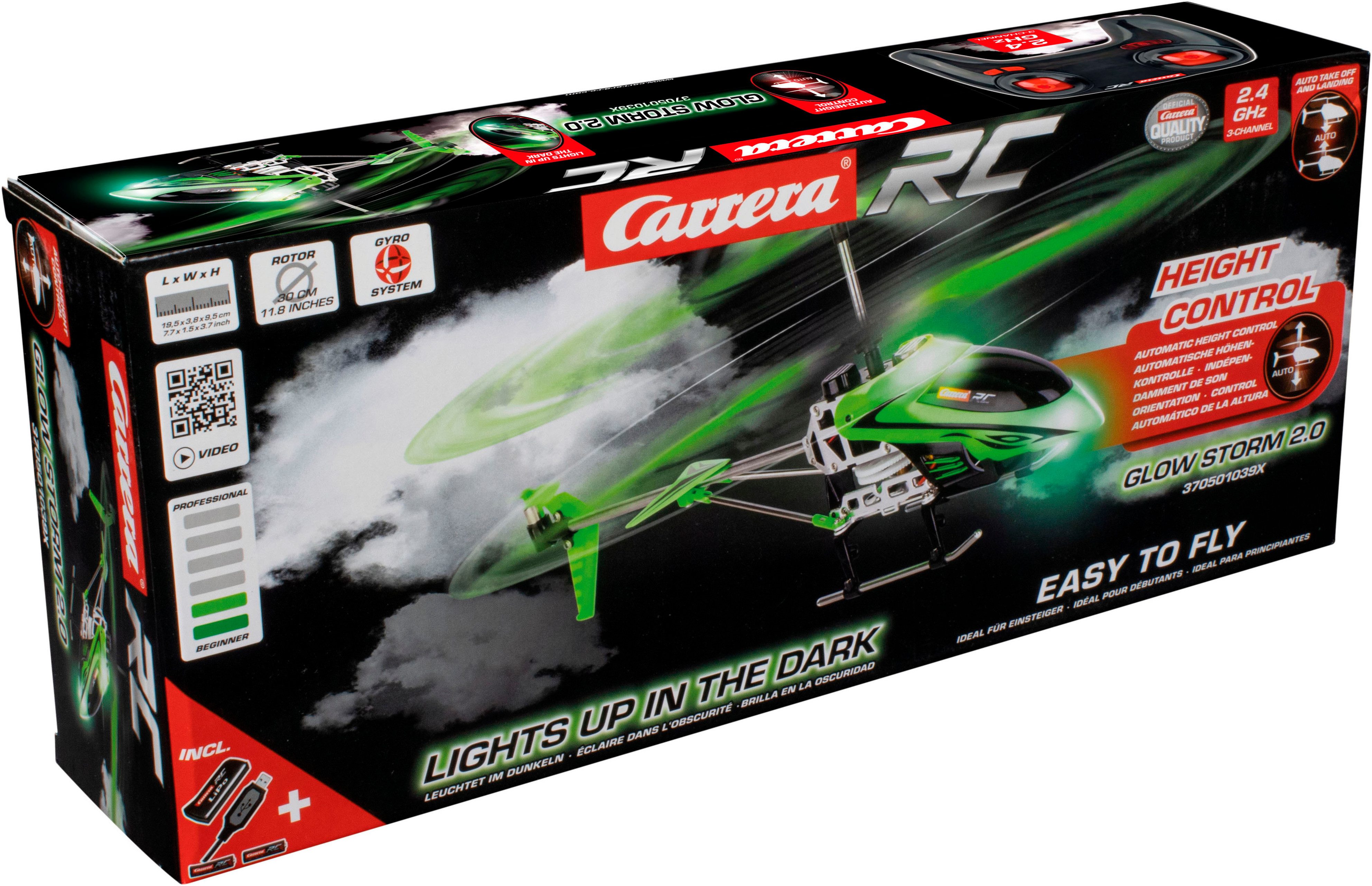 Carrera® RC-Helikopter Carrera® RC, Glow Storm 2.0, 2,4 GHz, leuchtet im Dunkeln