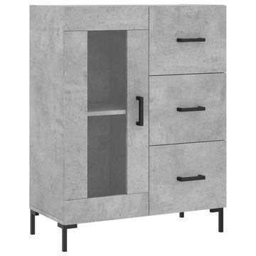 vidaXL Highboard Highboard Betongrau 69,5x34x180 cm Spanplatte Glas Vitrine