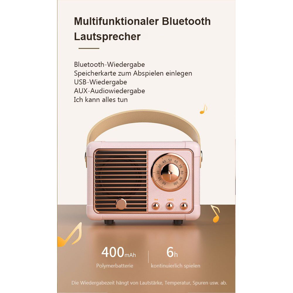 nostalgisches Bluetooth-Lautsprecher Bluetooth, weiß mit Radio MOUTEN Retro-Radio